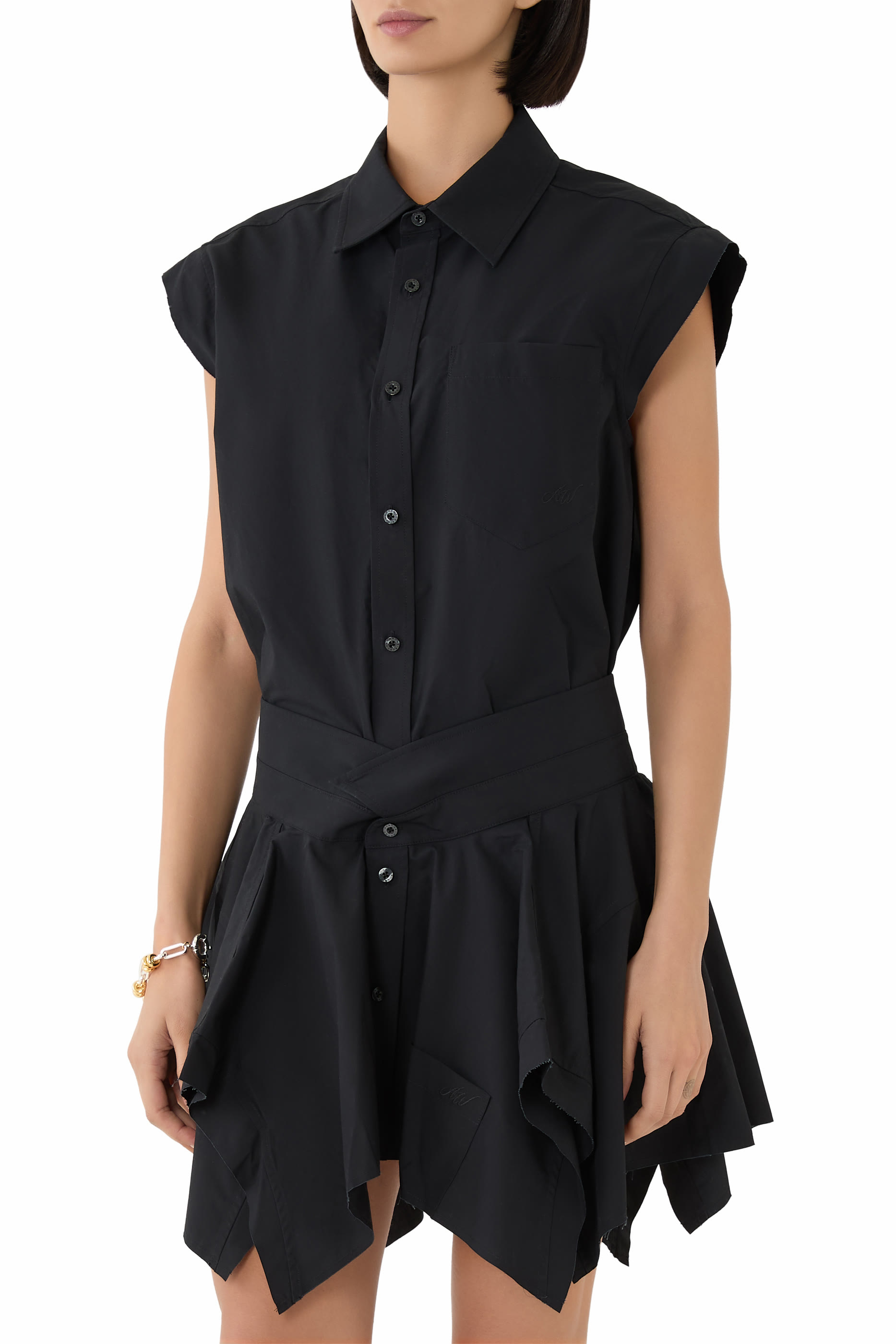 فستان بنمط قميص قطن