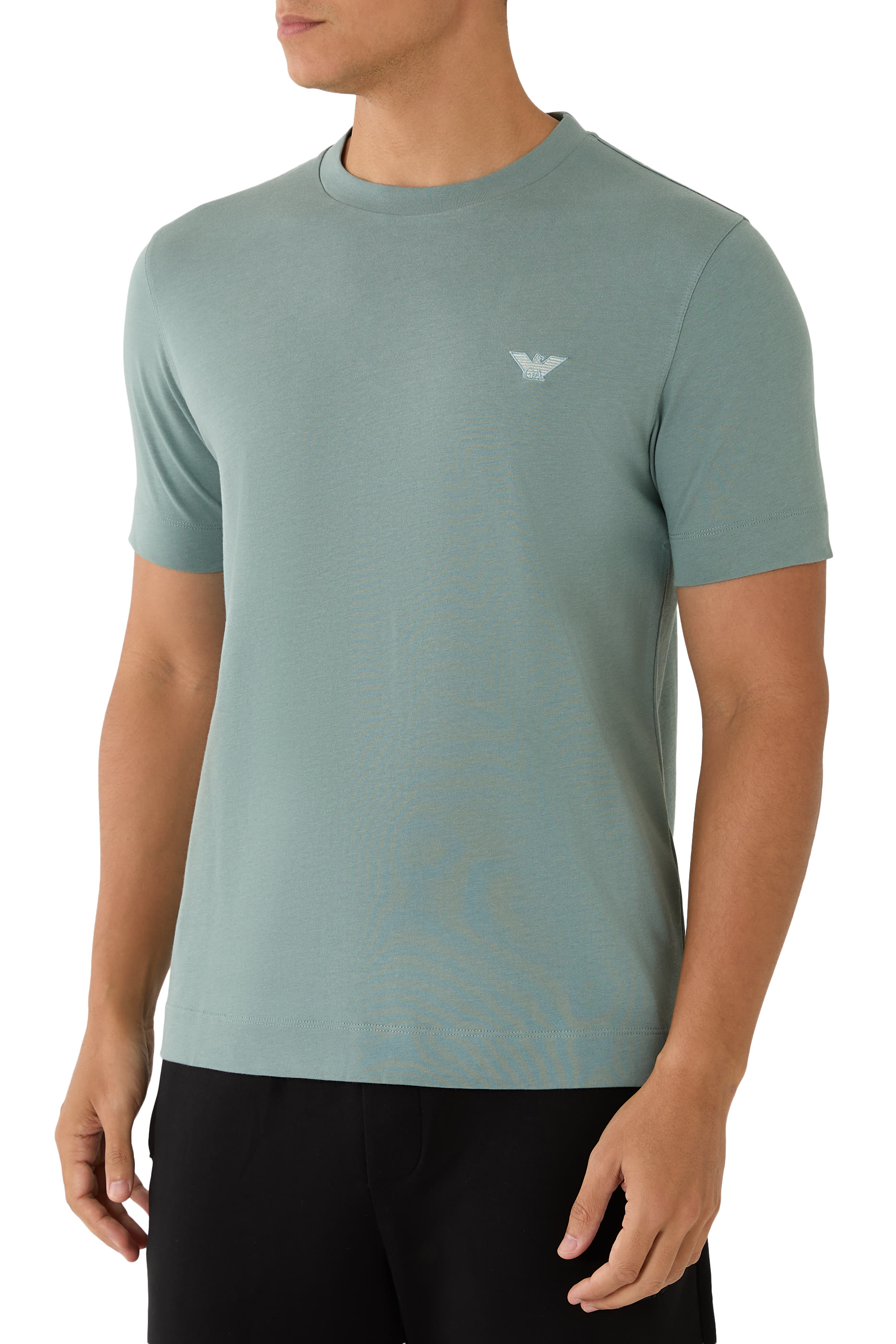 تيشيرت بشعار الماركة بحجم صغير قطن