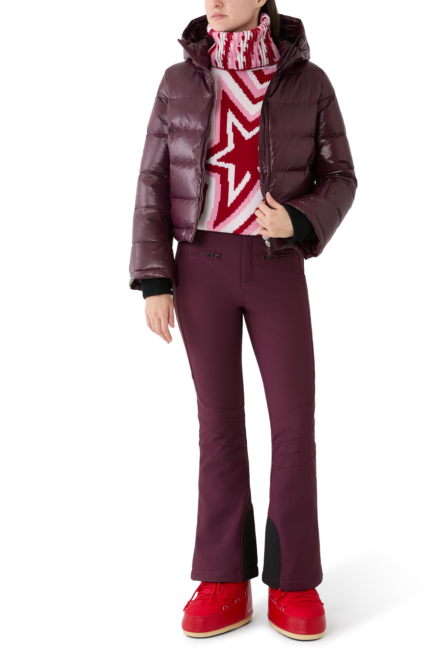 بنطال تزلج أورورا بقصة واسعة وخصر مرتفع