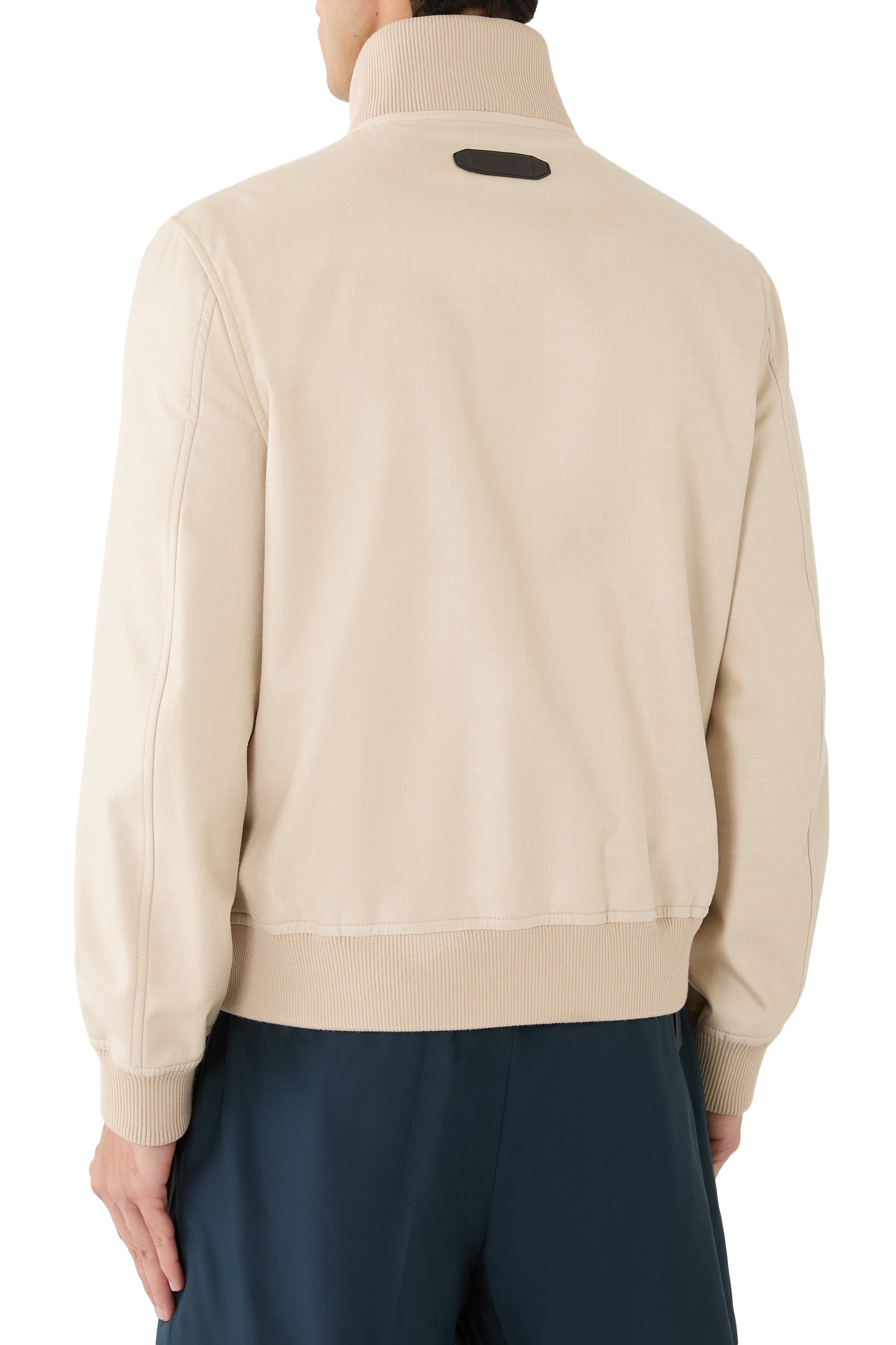 جاكيت بومبر حرير وكشمير وكتان معالج