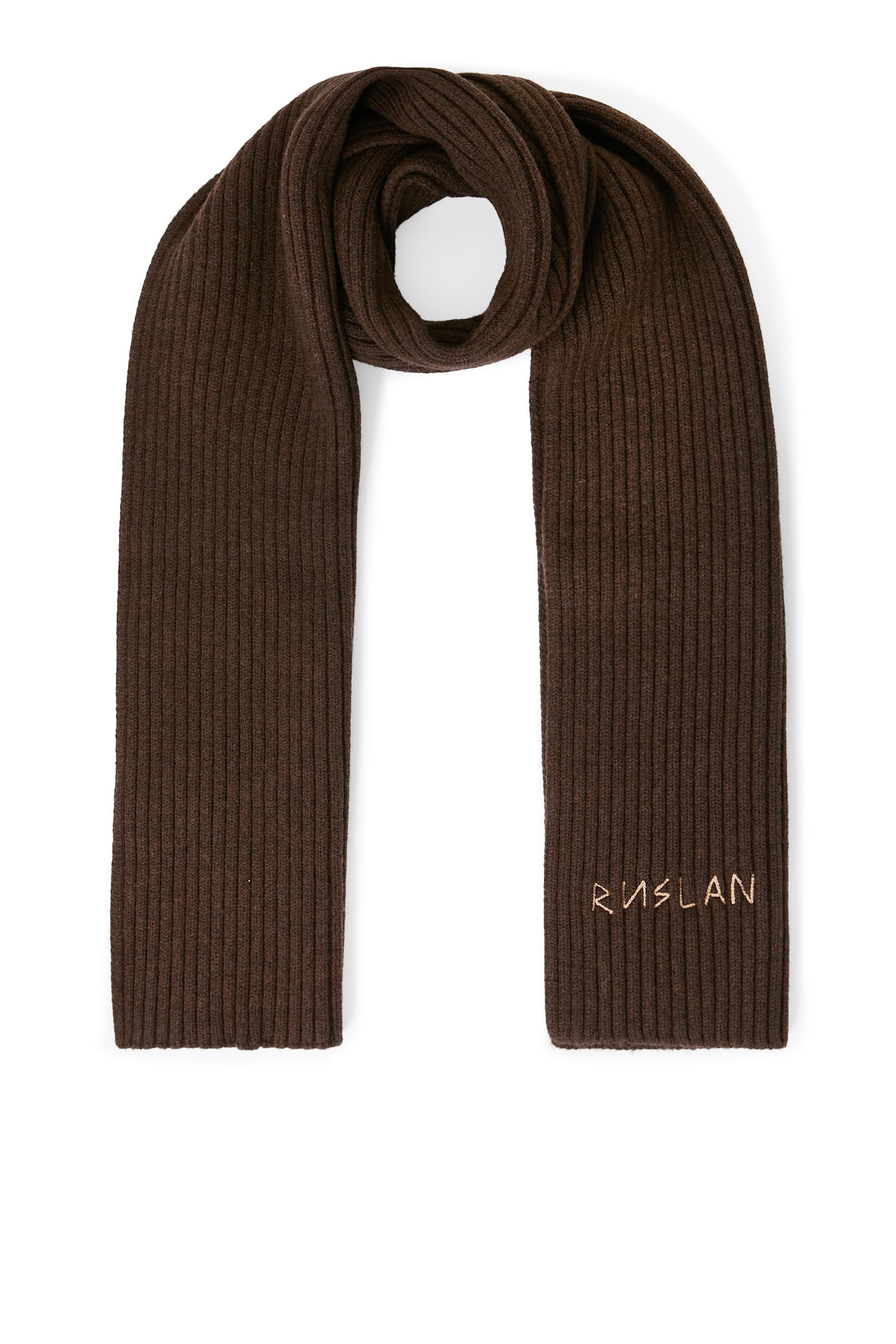 Monogram-Embroidered Wool Scarf