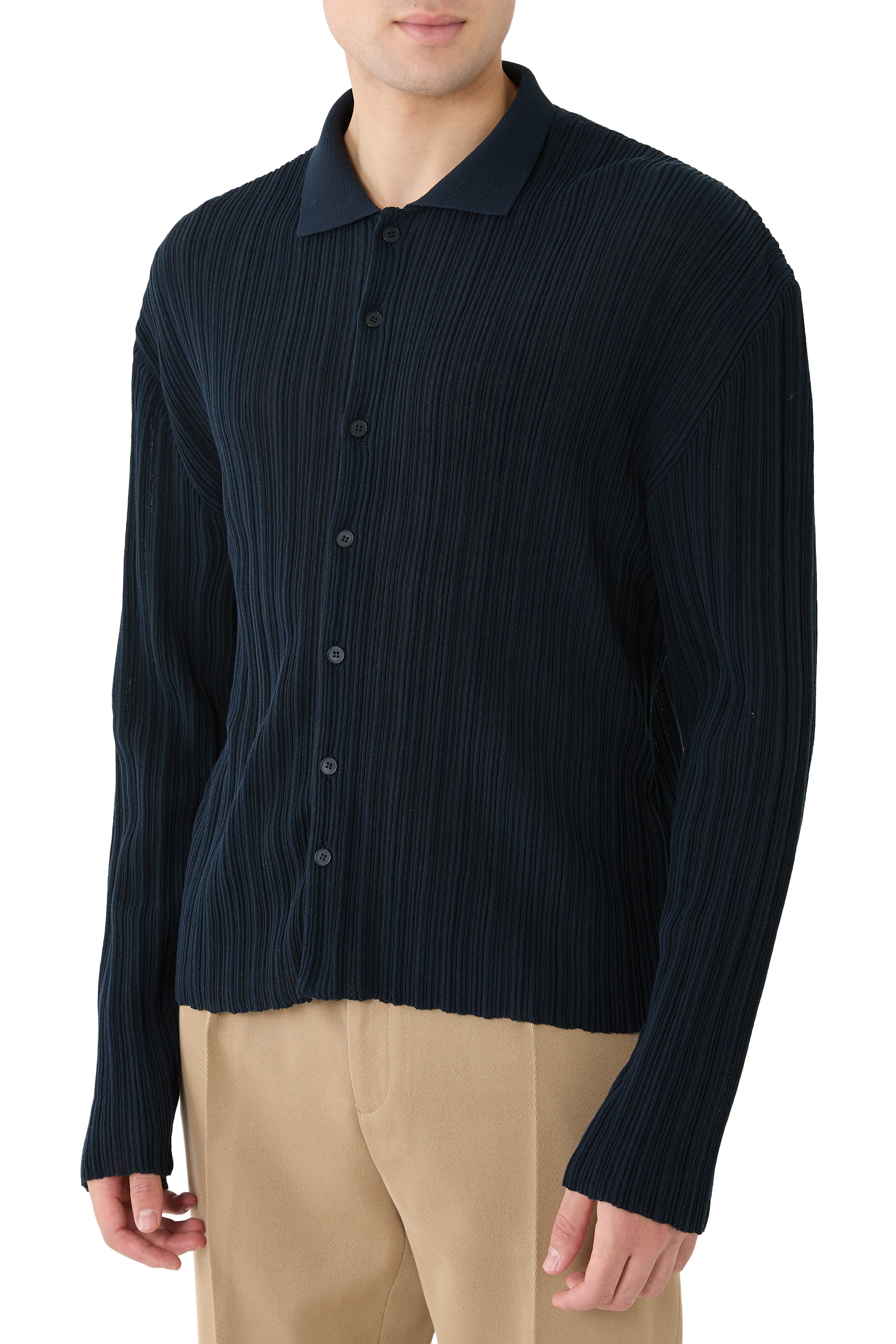 كارديجان نسيج مزيج قطن مضلع