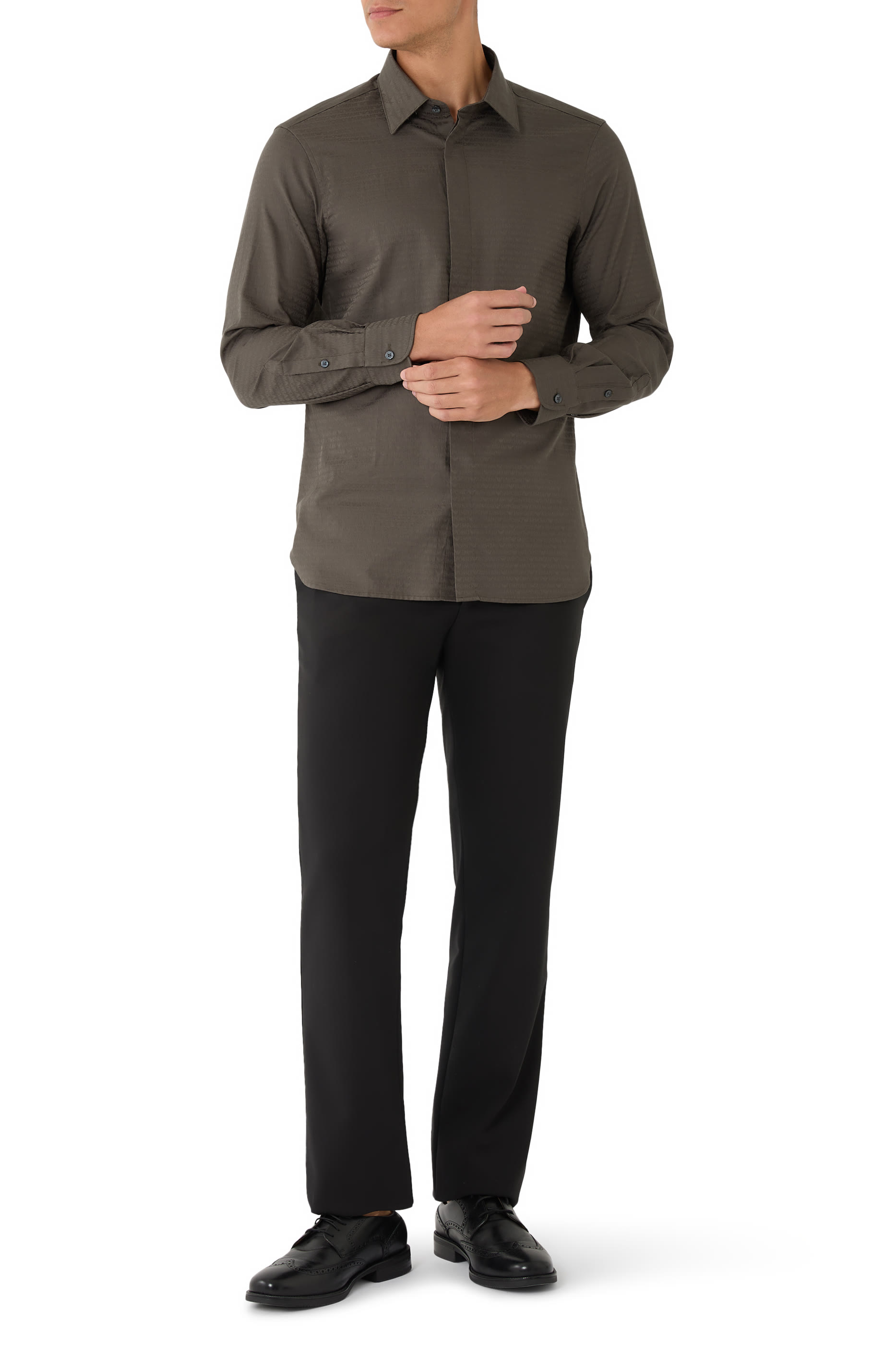  All-Over Jacquard Logo Shirt