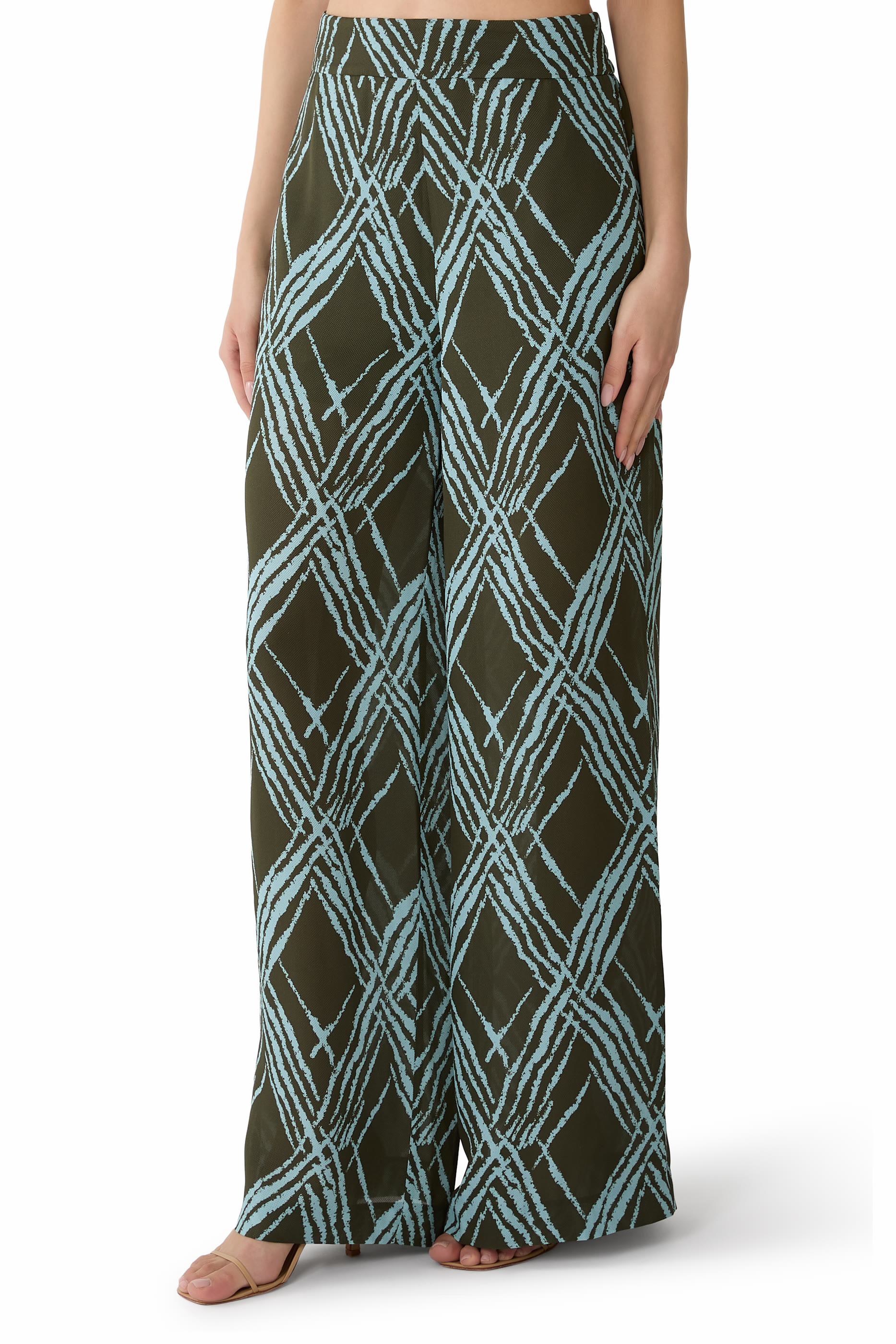 بنطال أسيلا بنسيج مفتوح حرير