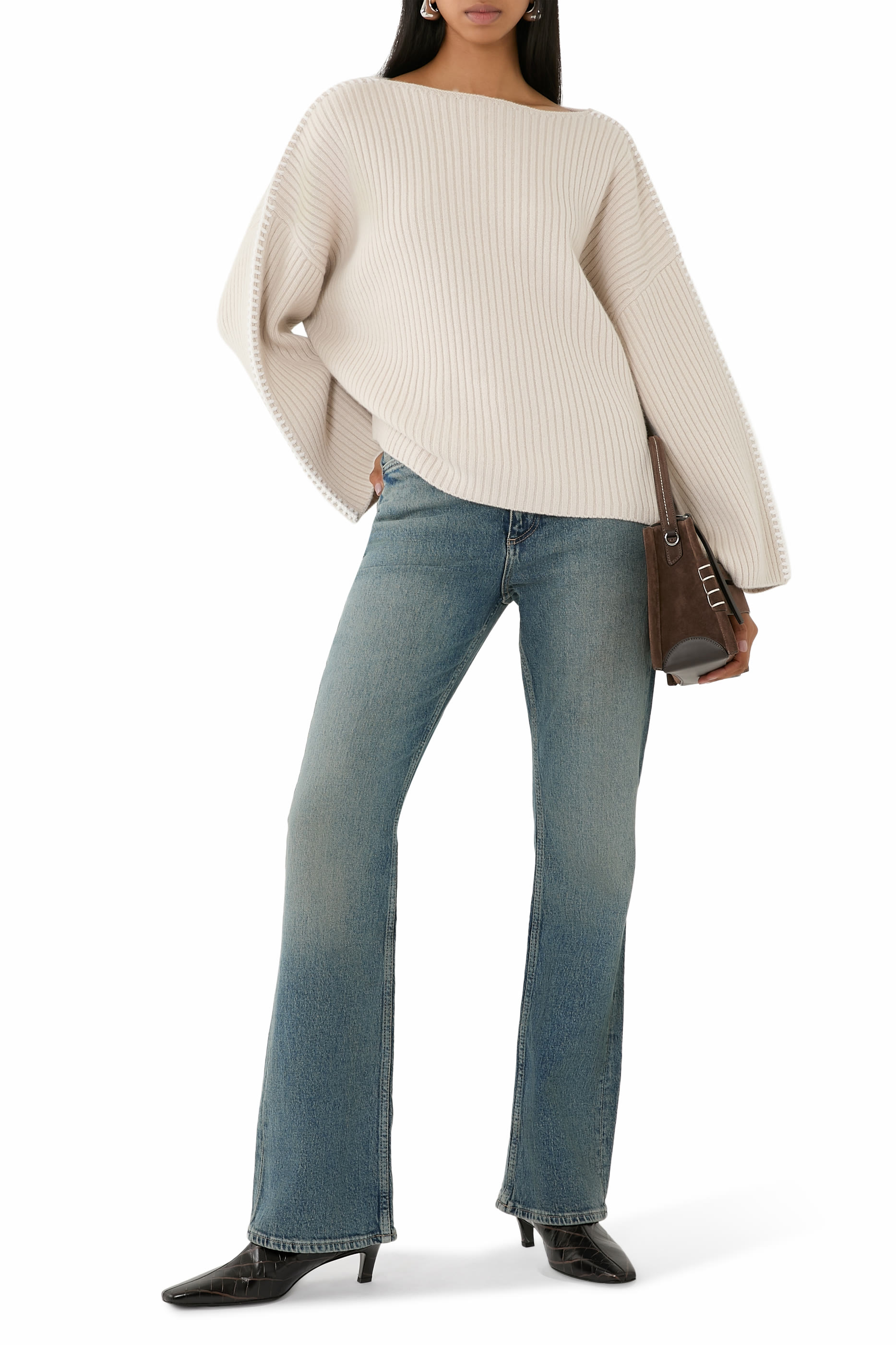 بنطال جينز بيتون بحواف واسعة