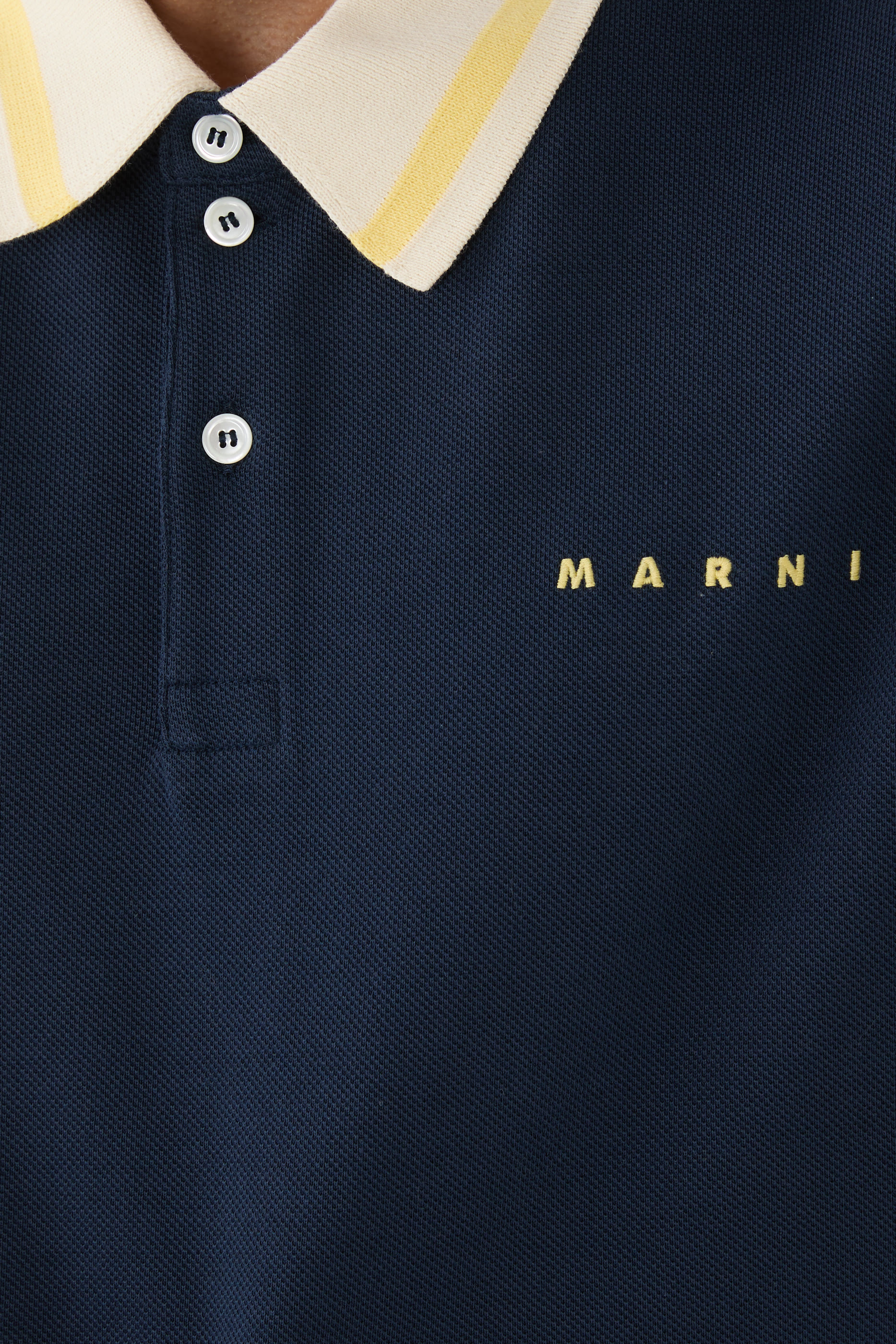 قميص بولو بياقة مخططة قطن بيكيه