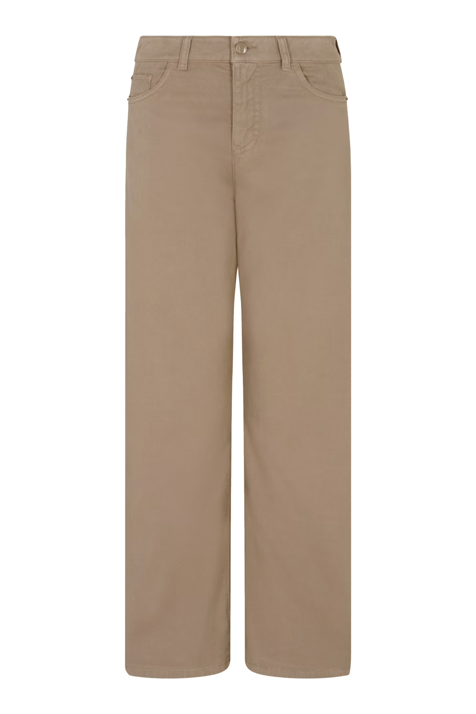 بنطال جينز جاي 33 بقصة ساق واسعة وخصر متوسط الإرتفاع وحافة قصيرة