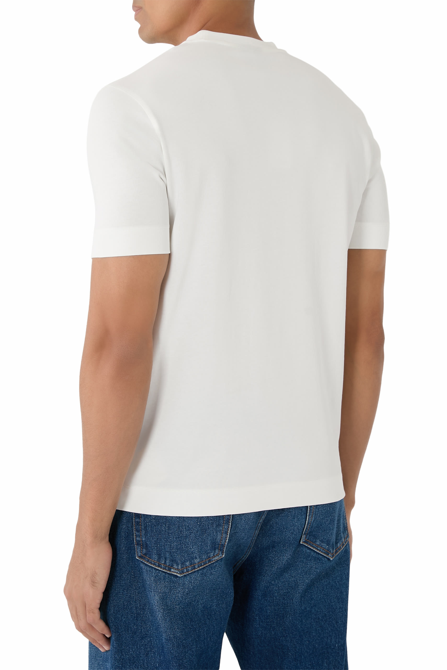 تيشيرت بشعار الماركة بحجم صغير قطن