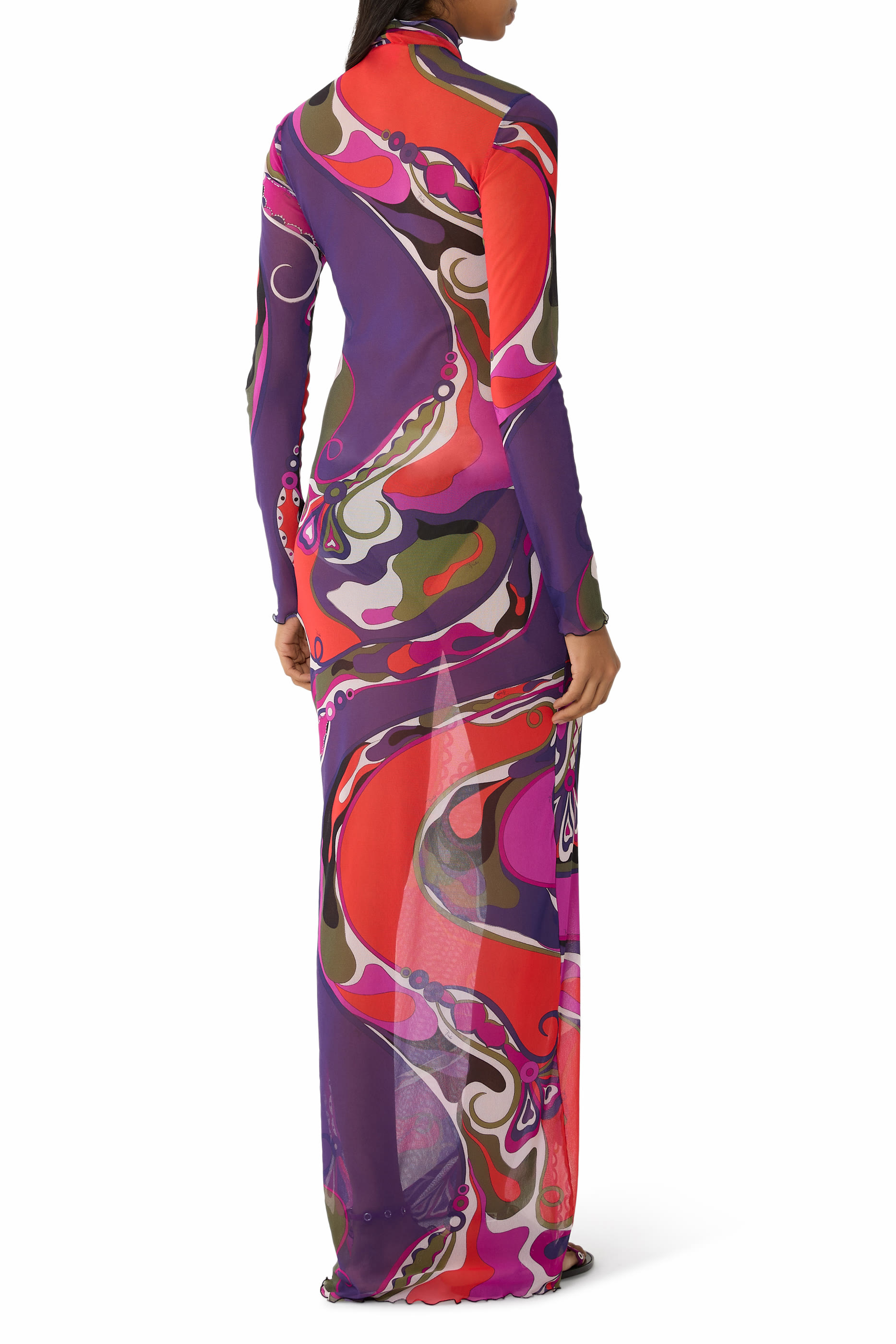 فستان تول بنقشة أوركيد