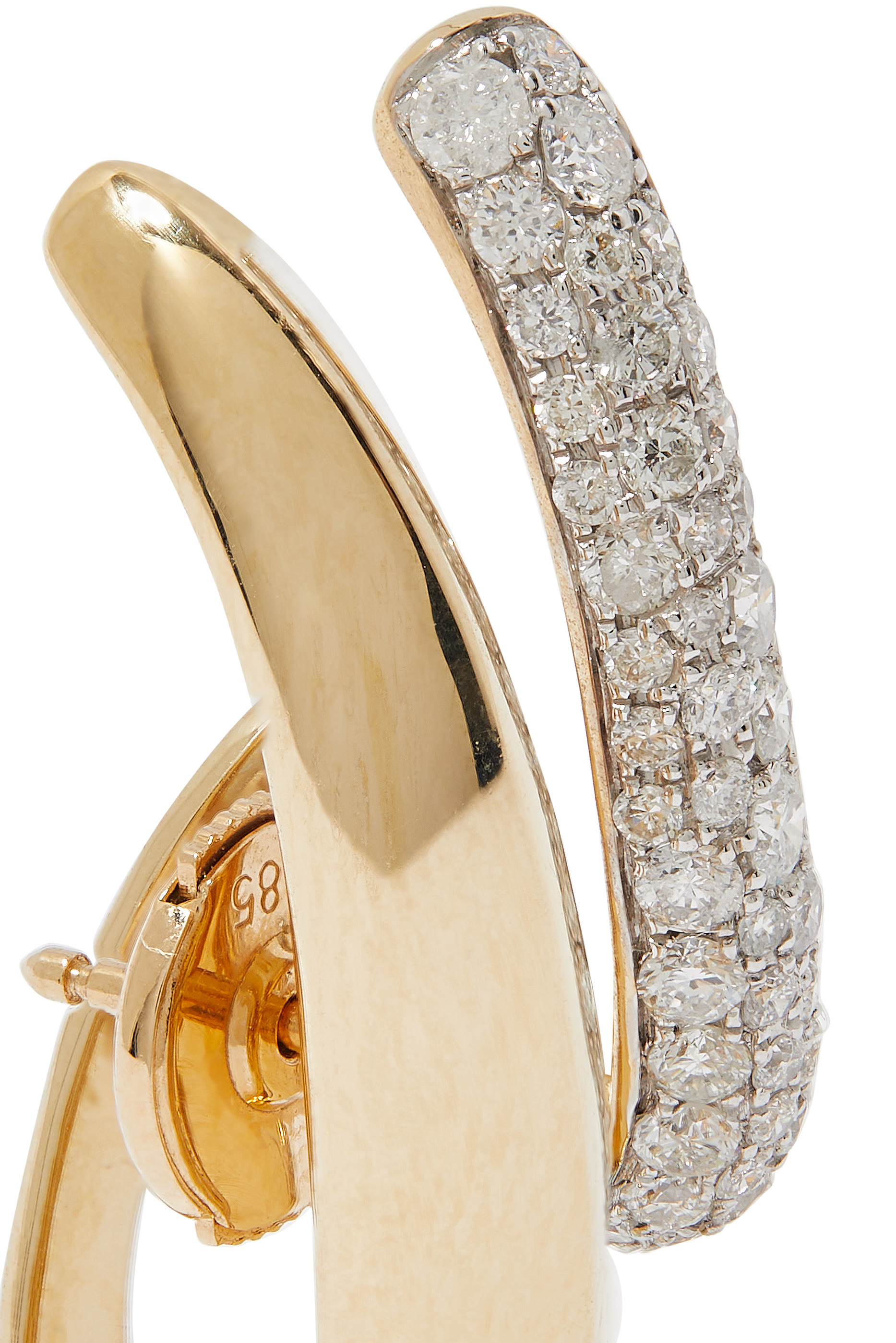 قرط نانو ماجنتيك مرصع بالماس ذهب أصفر عيار 14