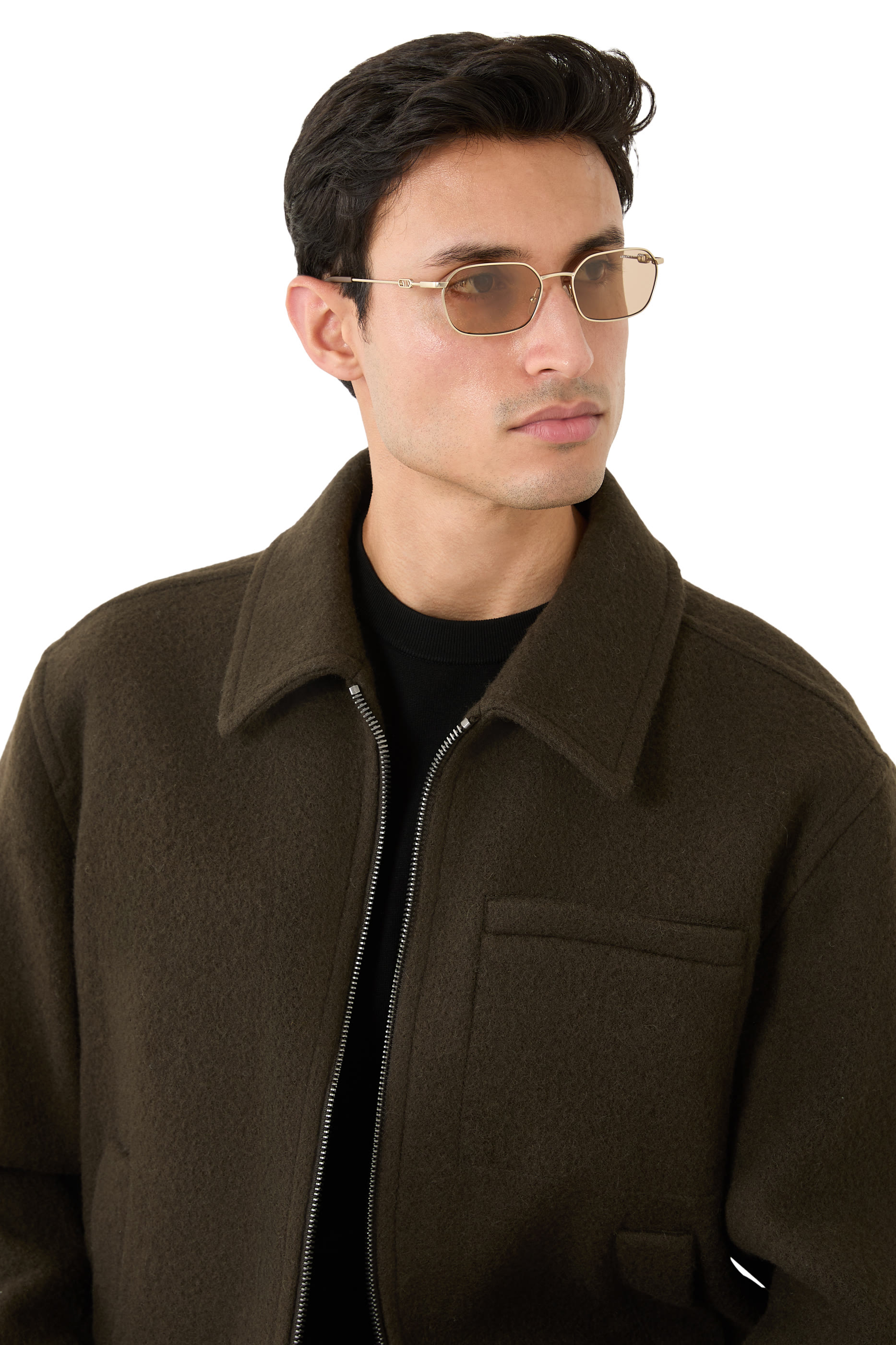 نظارة شمسية بإطار معدني مستطيل 