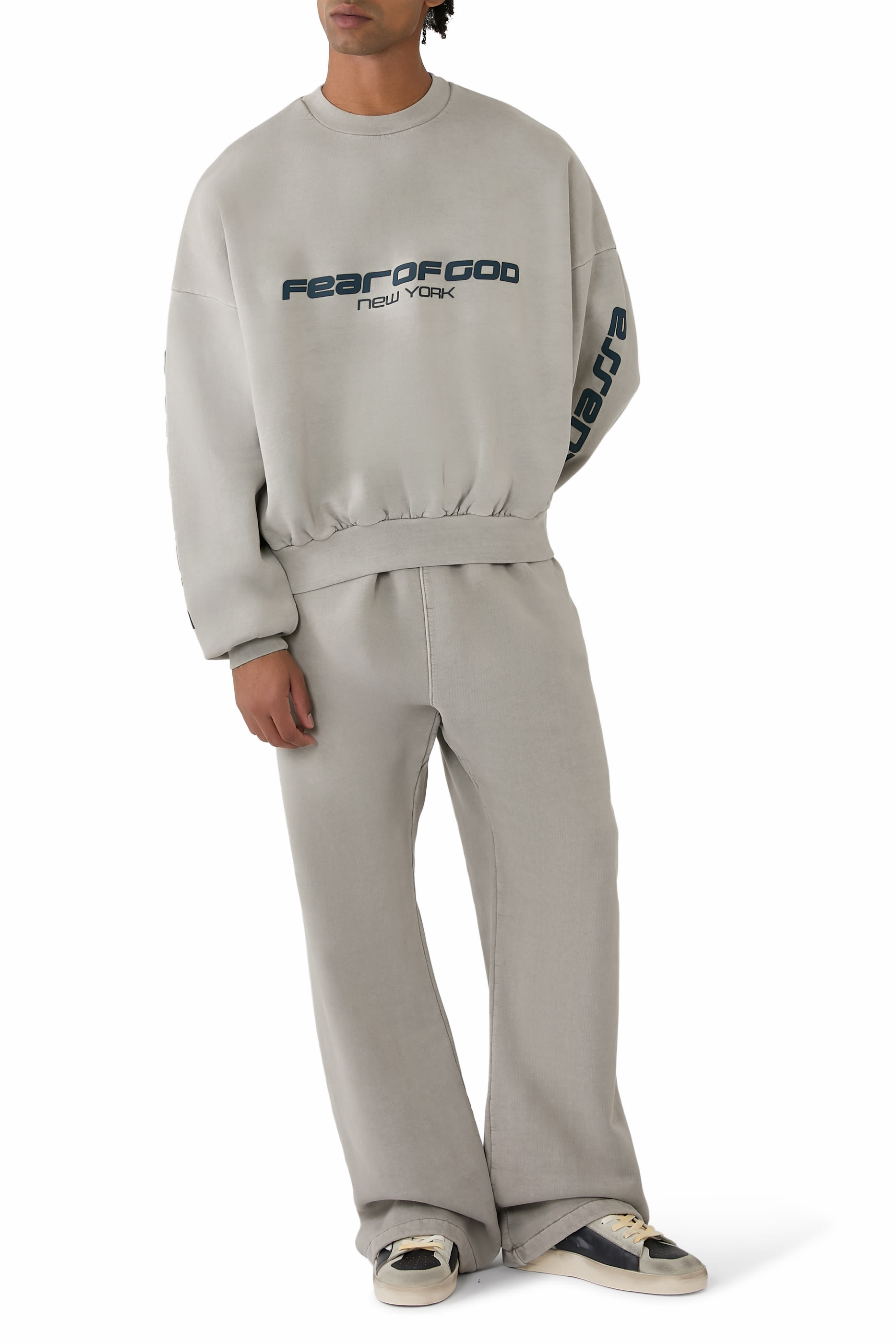 سويت شيرت بقصة قصيرة صوف ثقيل الوزن