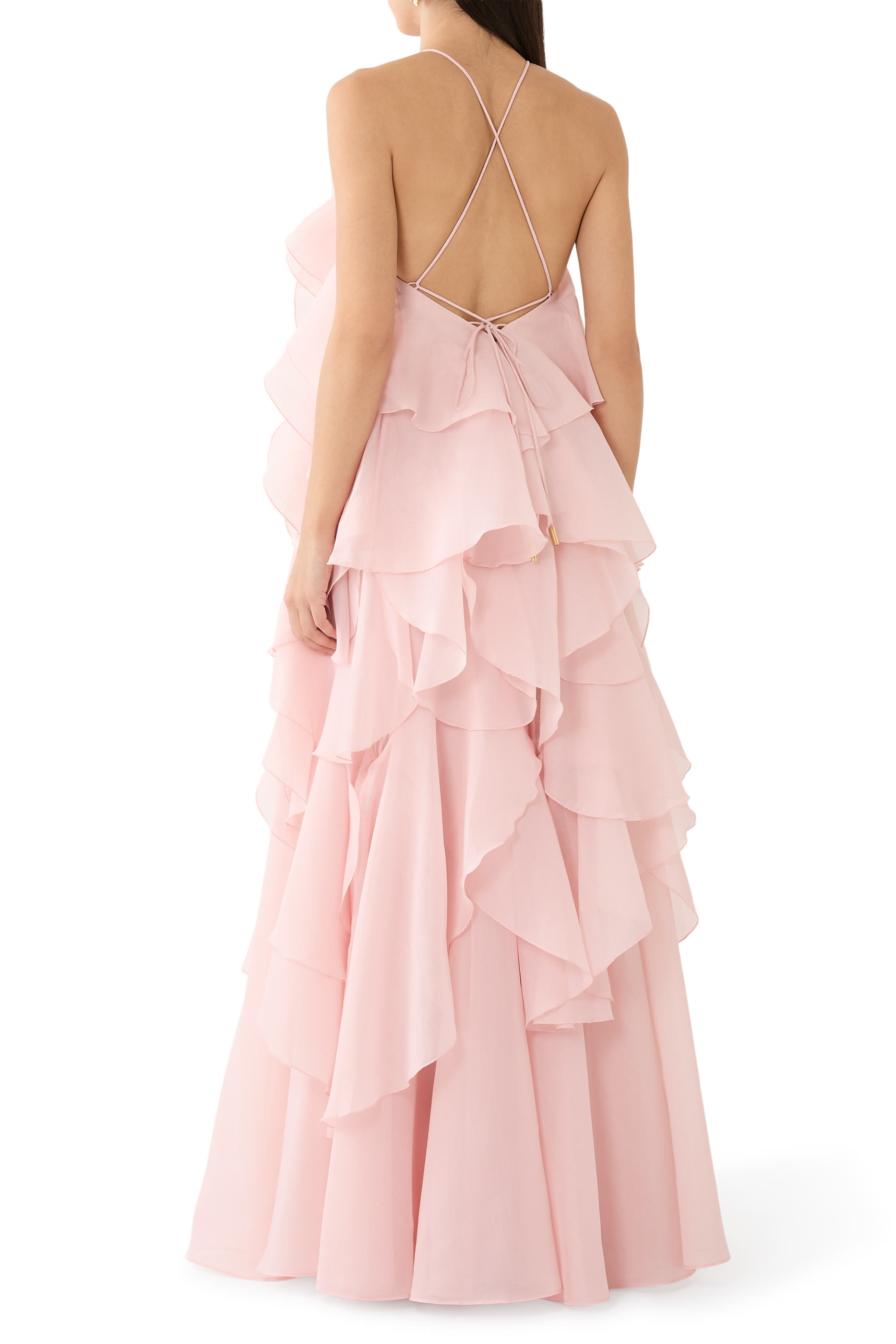 فستان باندوريا طويل بطيات