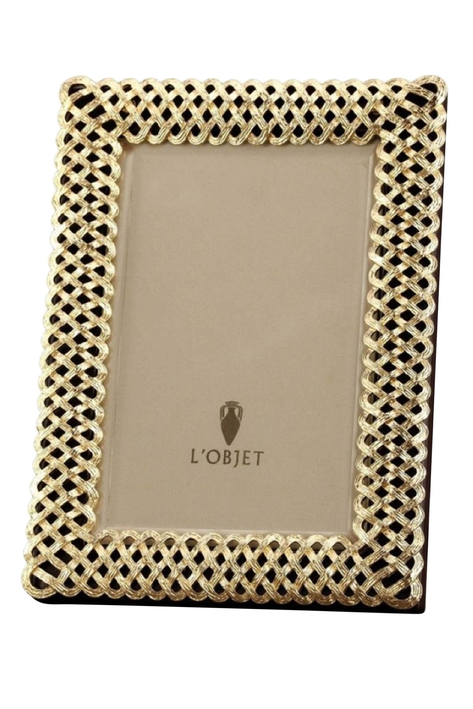 إطار صور 8 &times; 10 بتصميم مجدول مطلي بالذهب