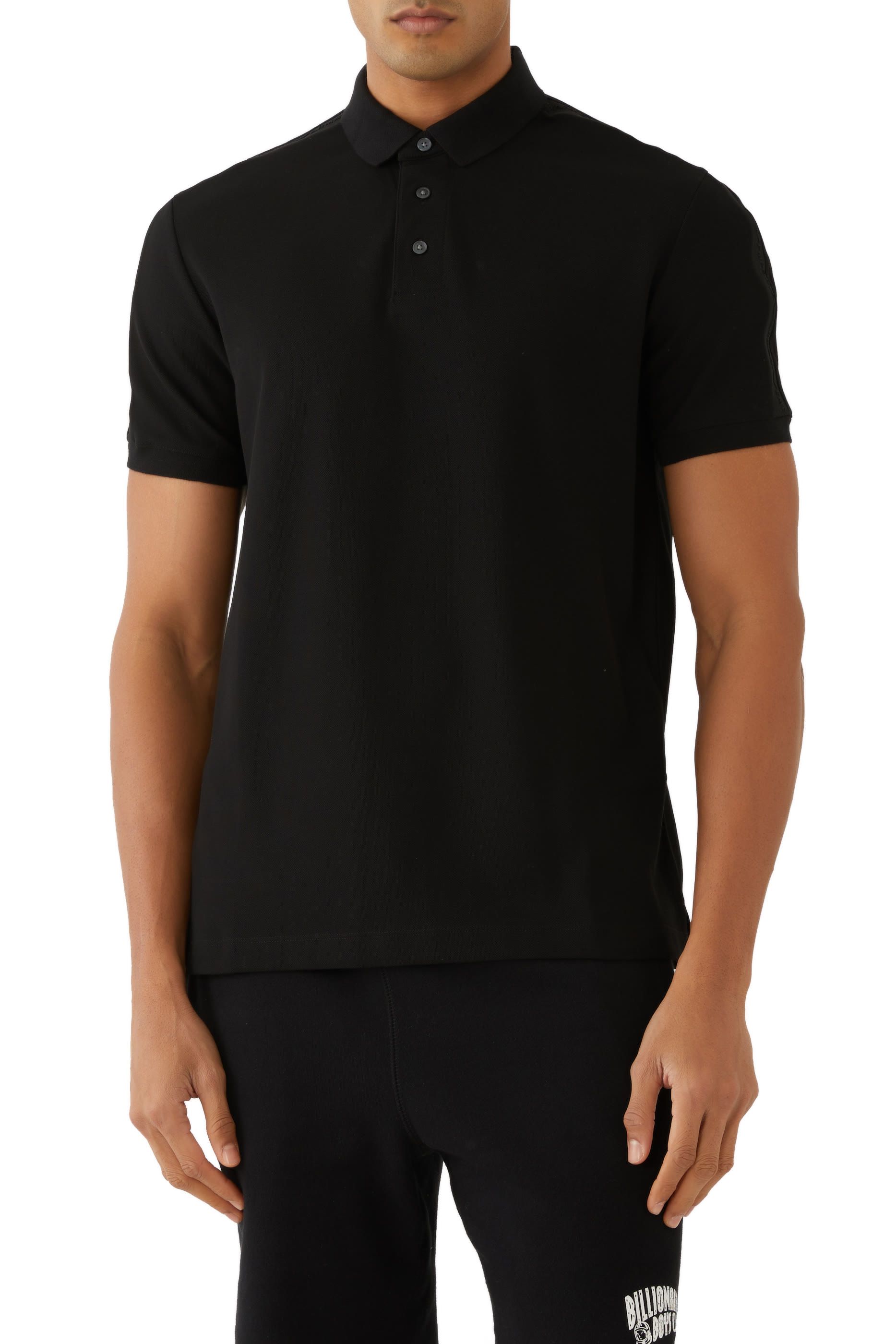 قميص بولو بشريط مطرز بشعار الماركة