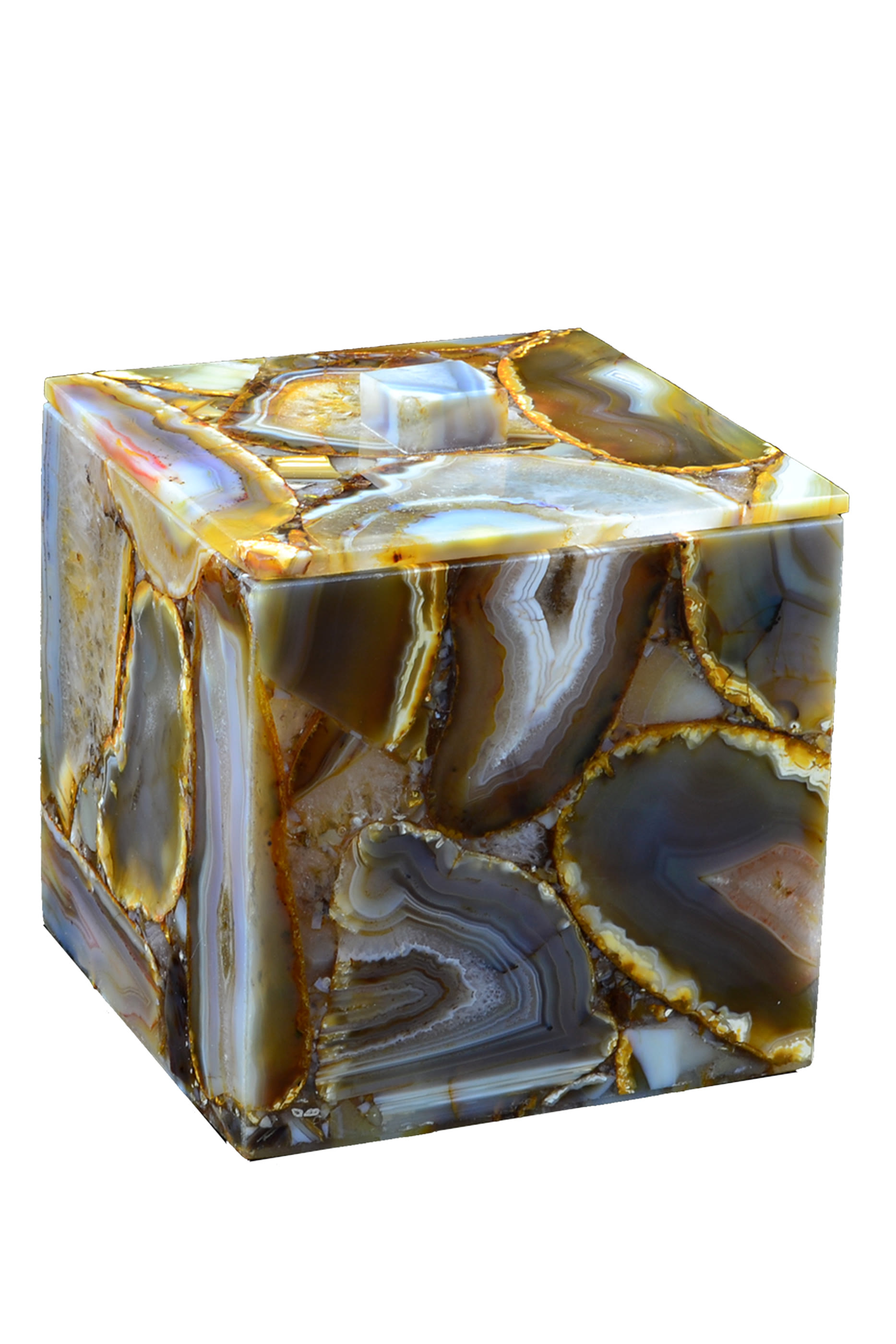 علبة من العقيق شبه الكريم