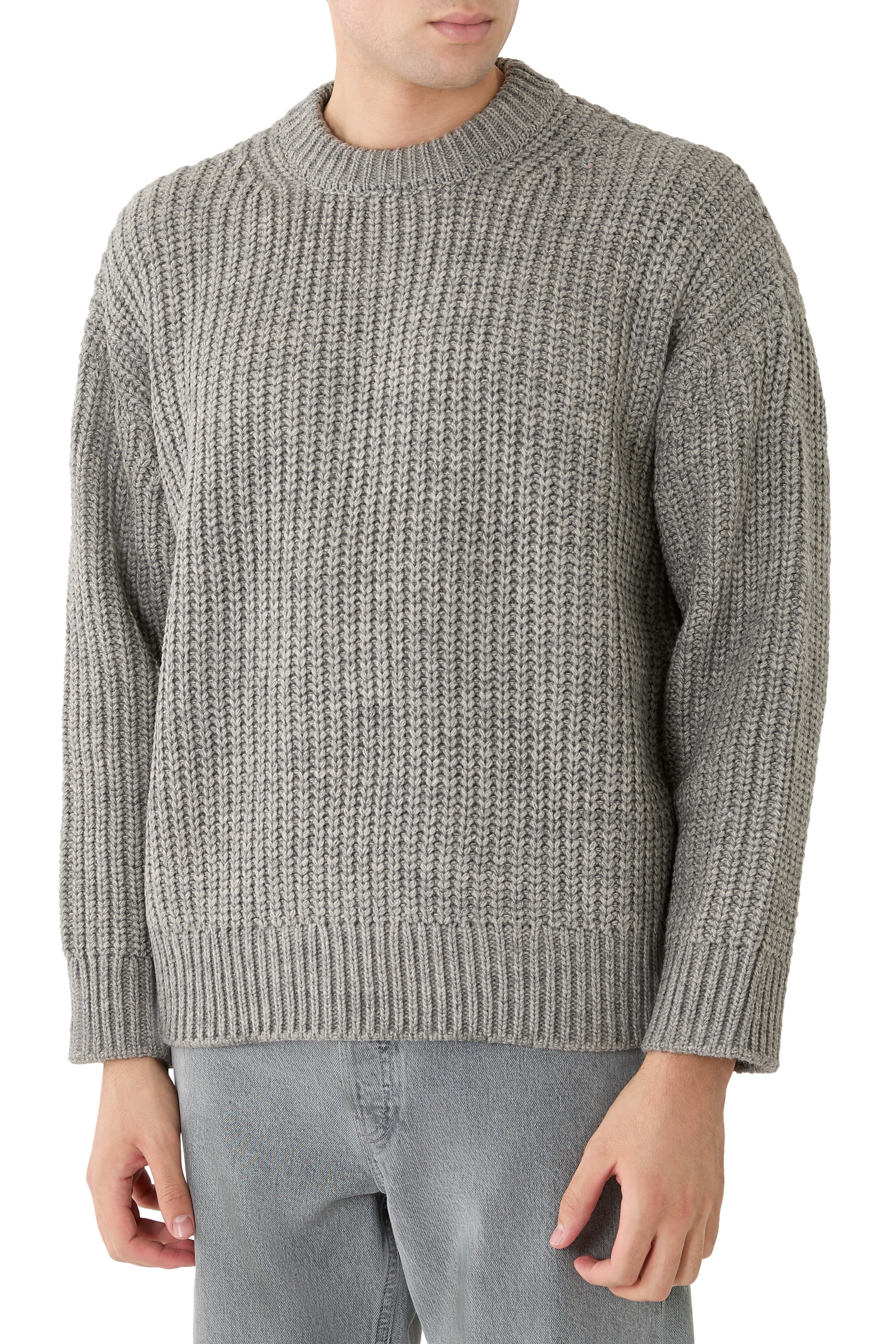 سترة بنسيج مضلع سميك بياقة ضيقة