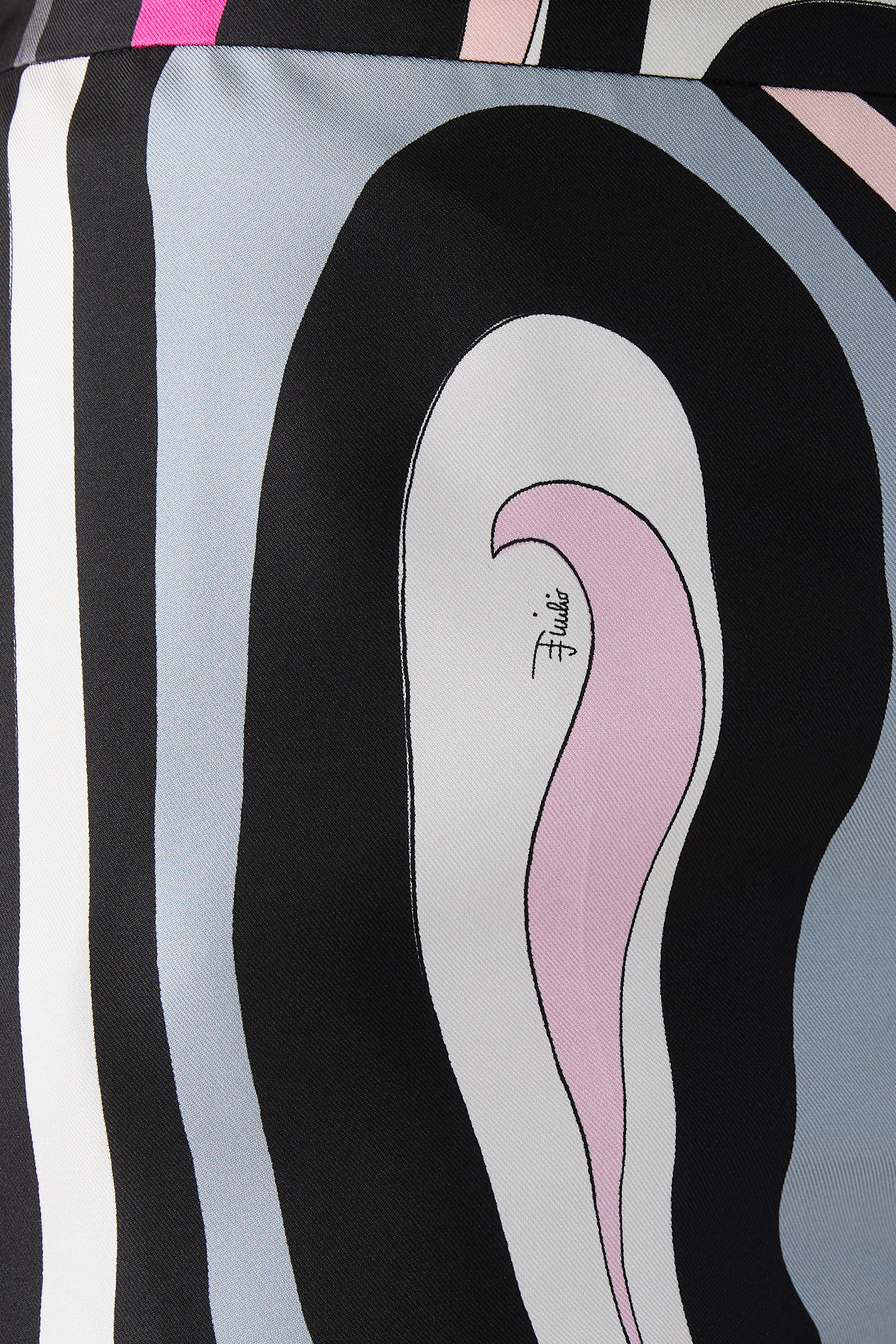 بنطال بقصة ساق مستقيمة بطبعة مارمو حرير تويل