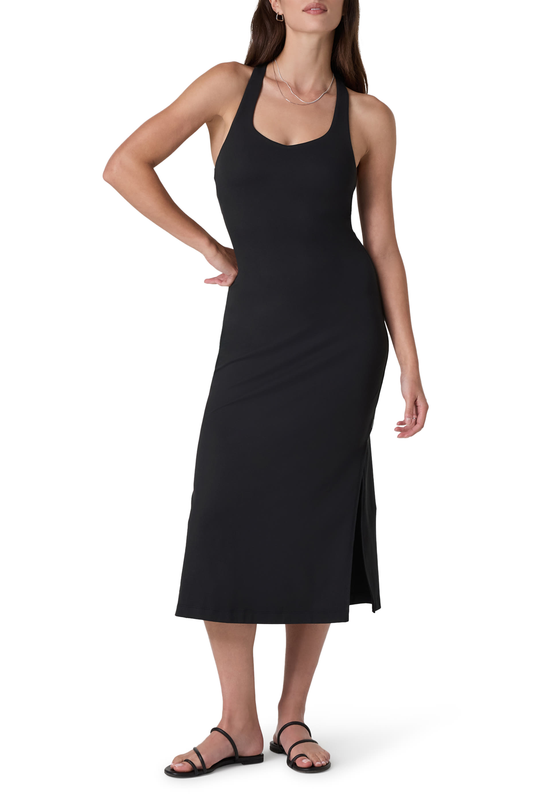 فستان هالو بظهر بأشرطة