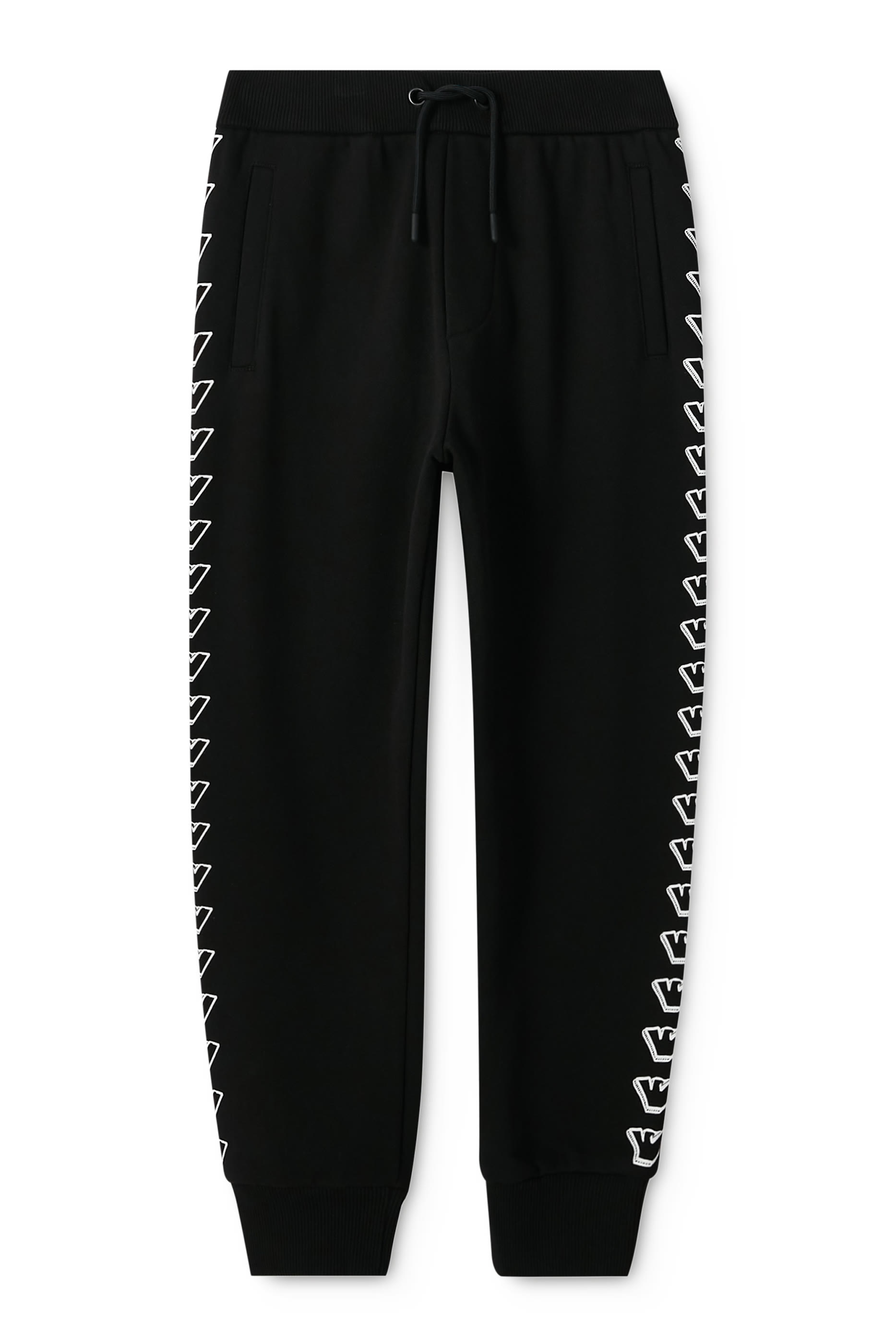 Drawstring Eagle Logo Patch Trousers