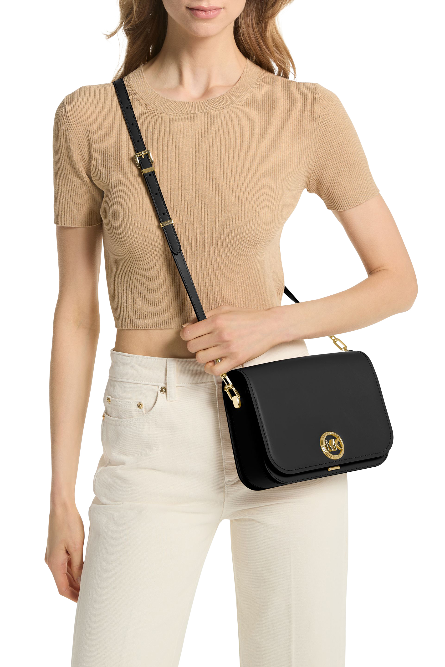 حقيبة مسنجر ديلانسي متوسطة جلد بسلسلة