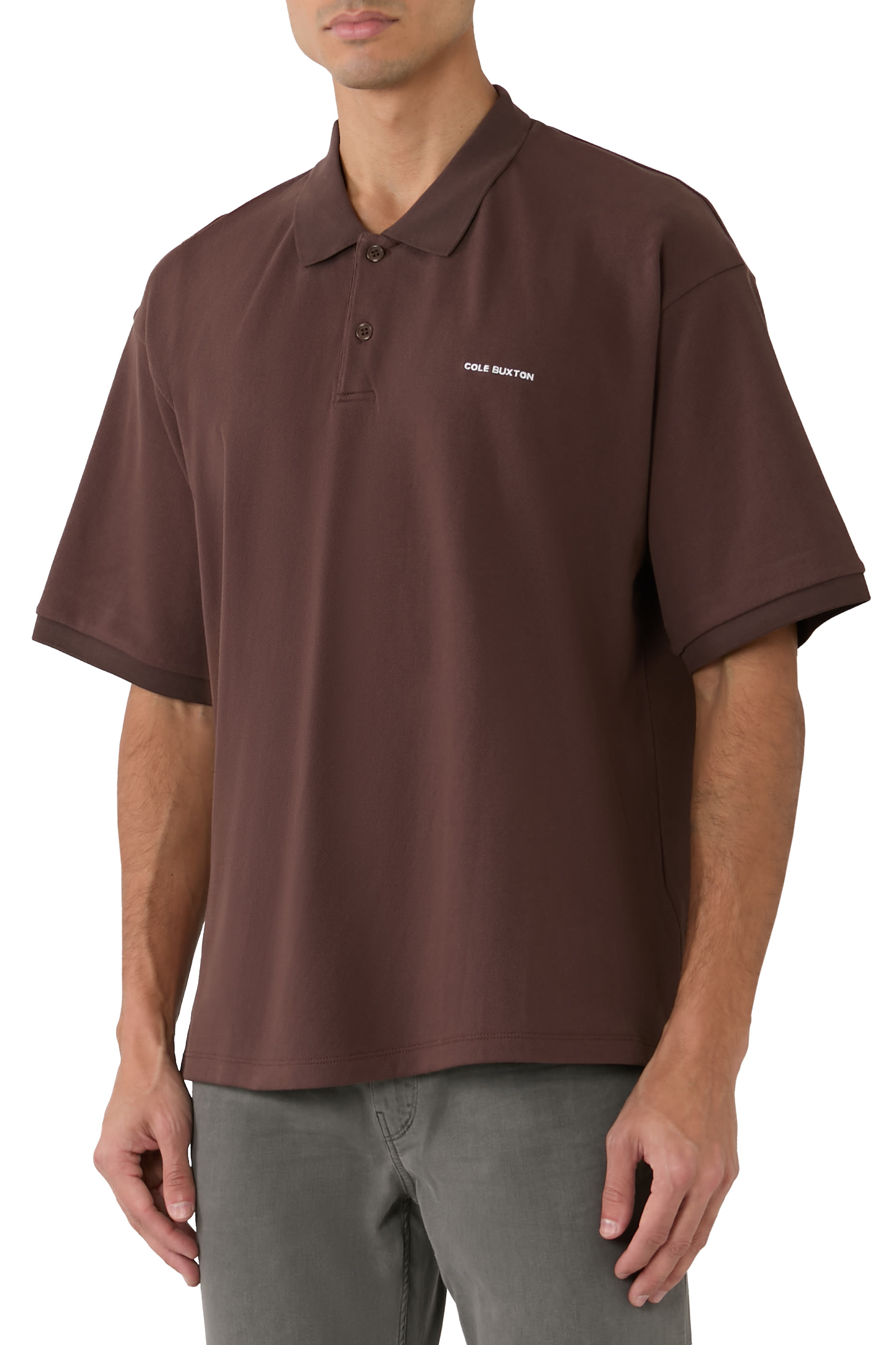 قميص بولو بشعار الماركة بحجم صغير