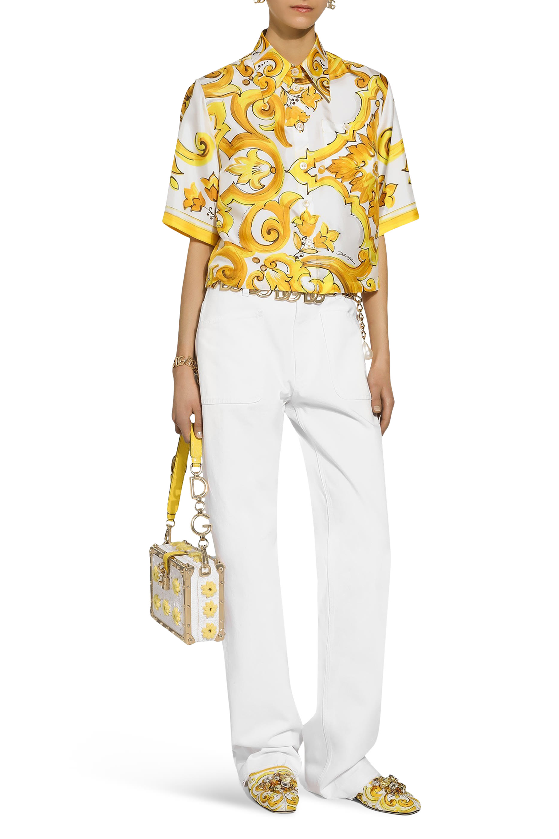 بنطال بخصر مرتفع قطن