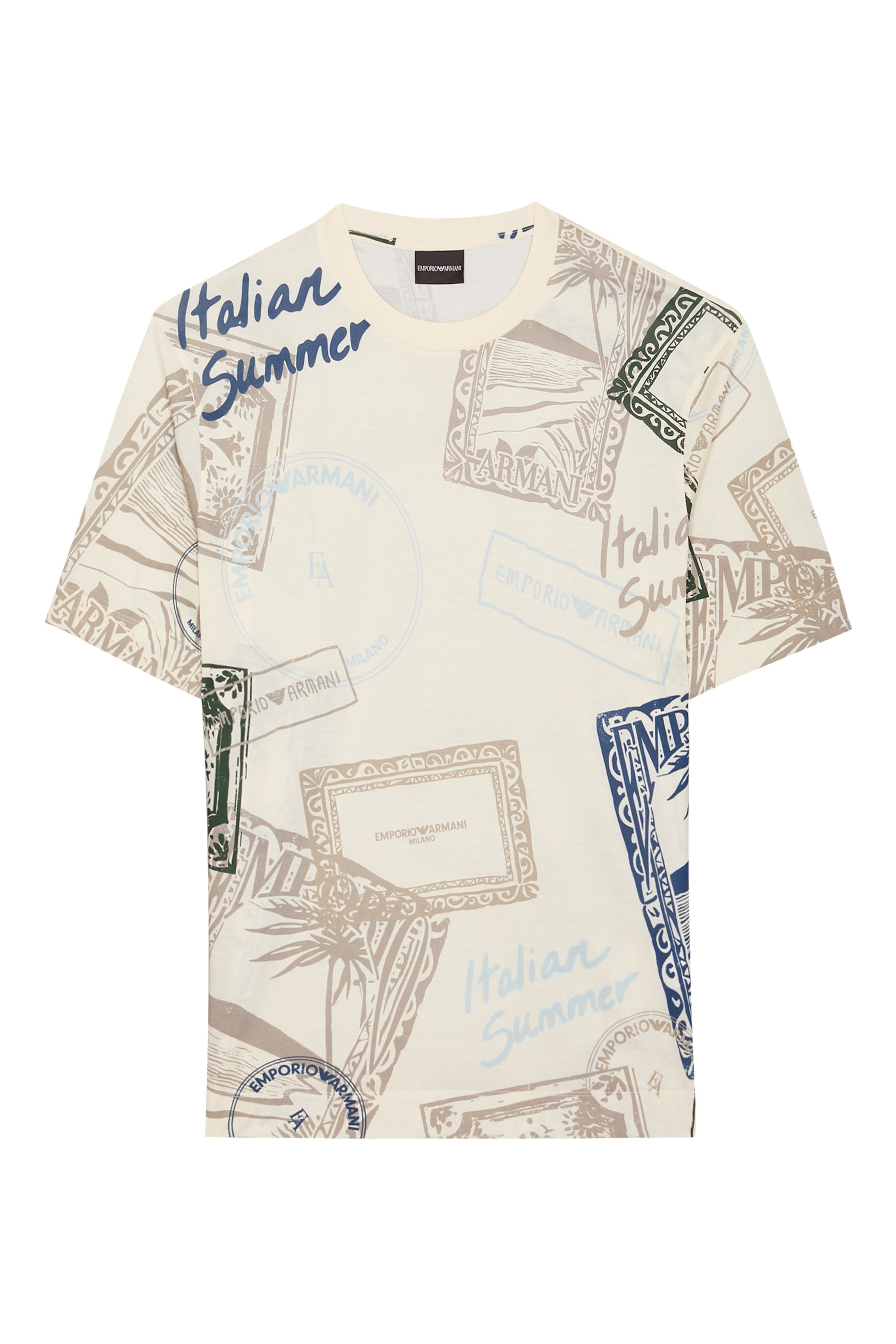 تيشيرت بنقشات طوابع سفر