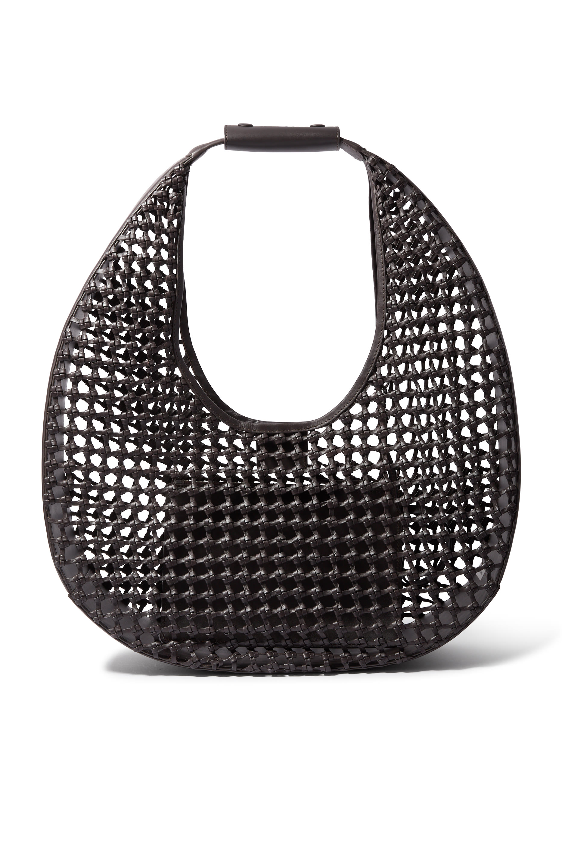 حقيبة يد كبيرة بتصميم مقوس معقود يدويًا