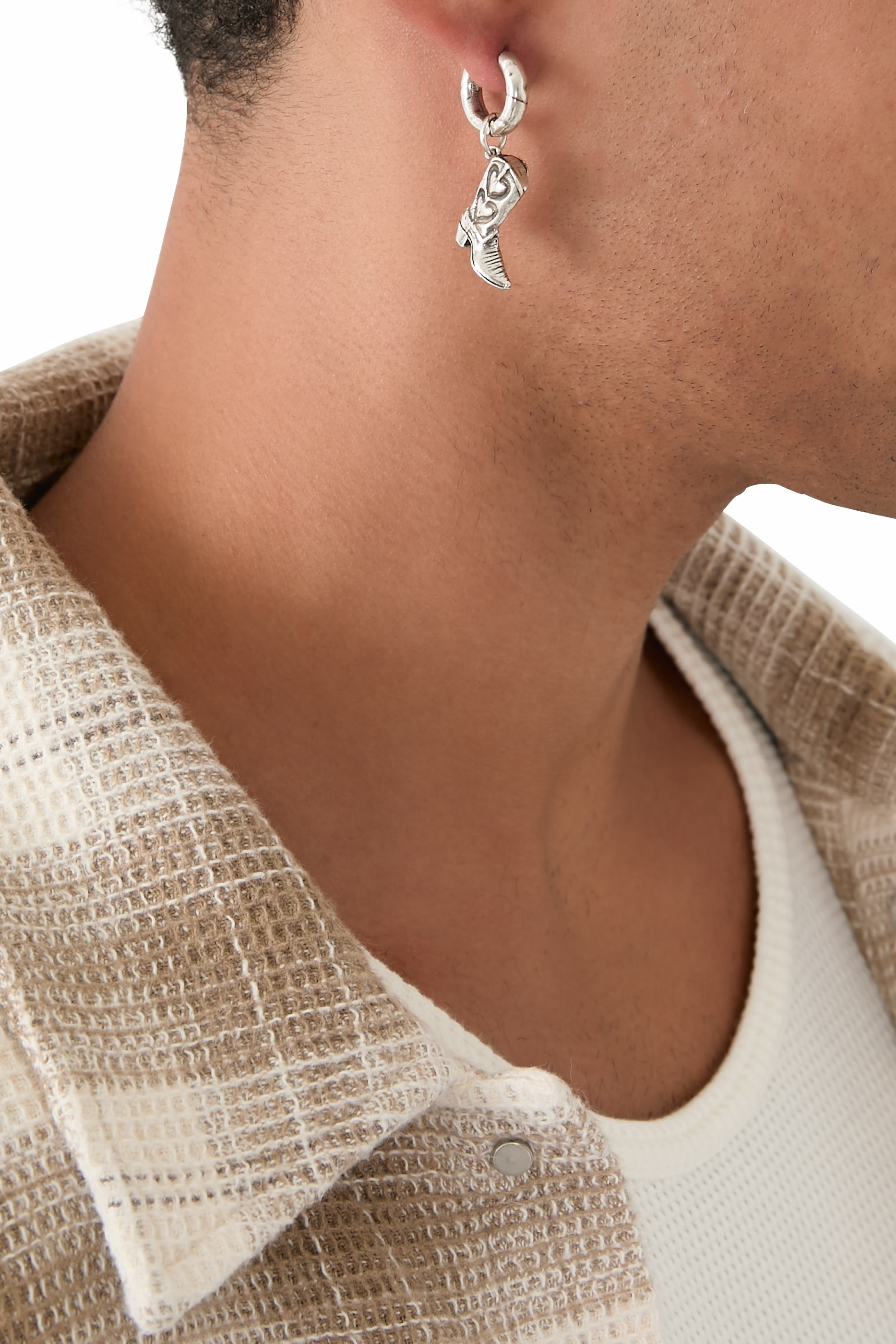 أقراط بتصميم حذاء بوت، فضة اسرلينية 925