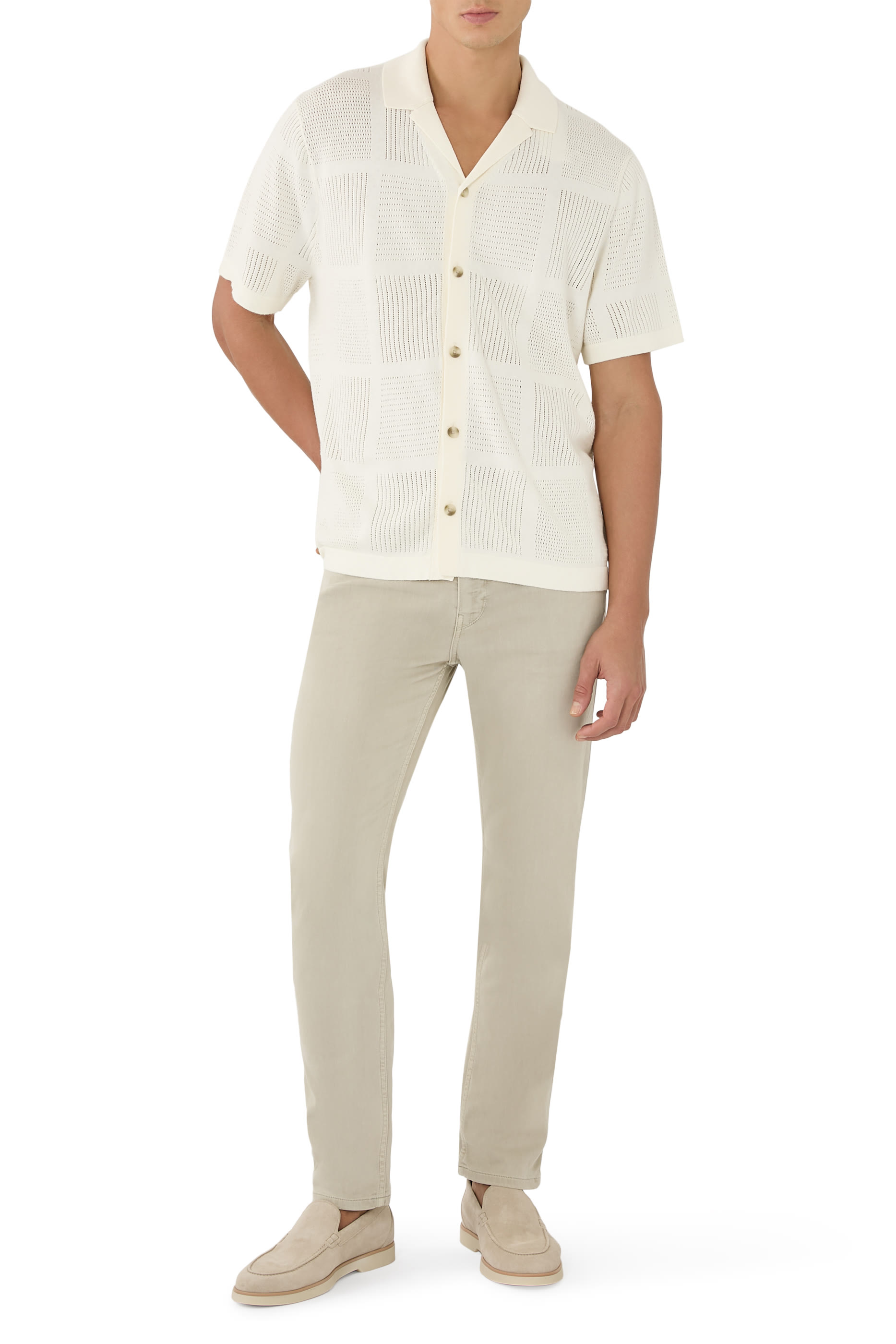 قميص بأكمام قصيرة برقعة بونتيل