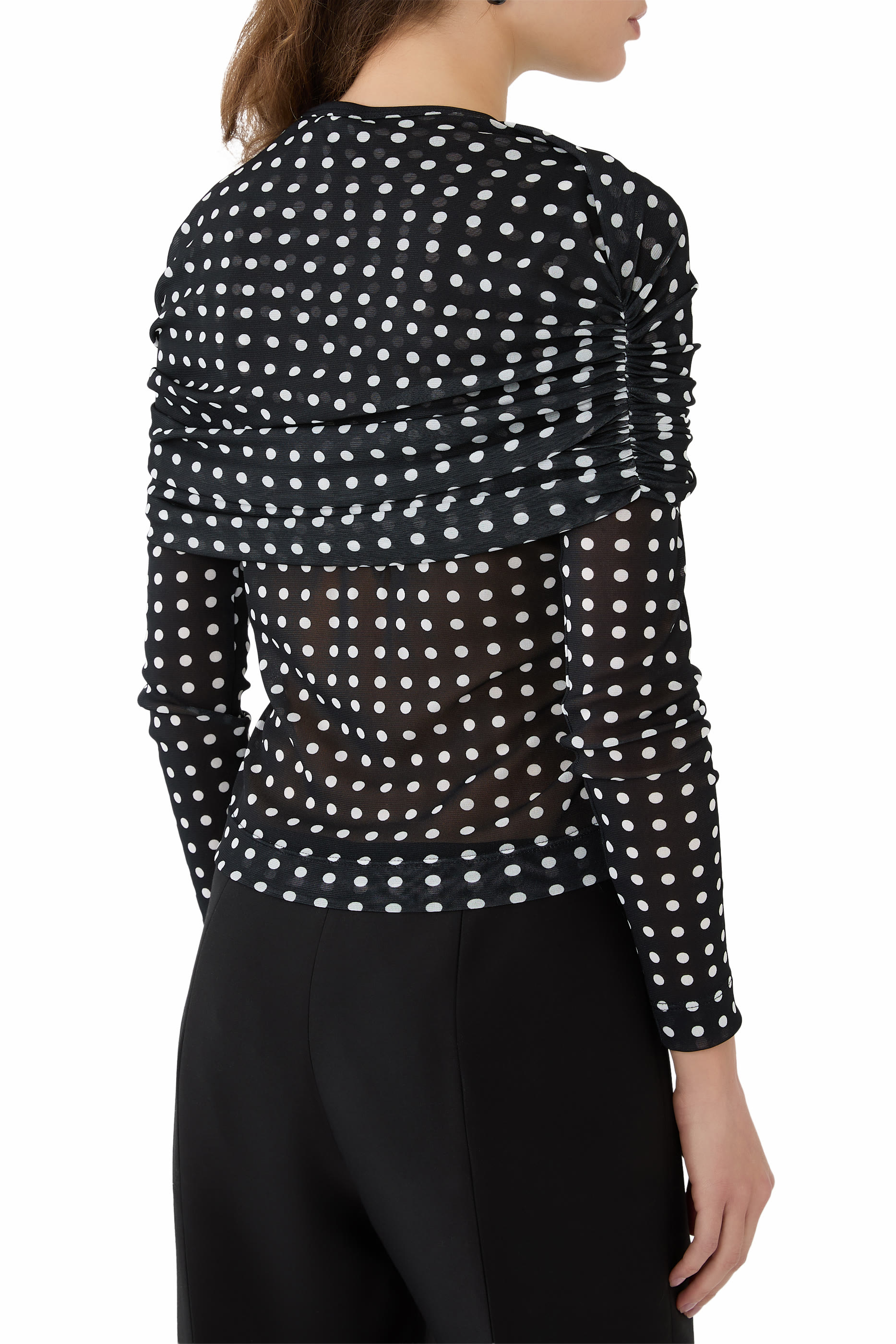 بلوزة بأكمام طويلة نايلون معاد تدويره