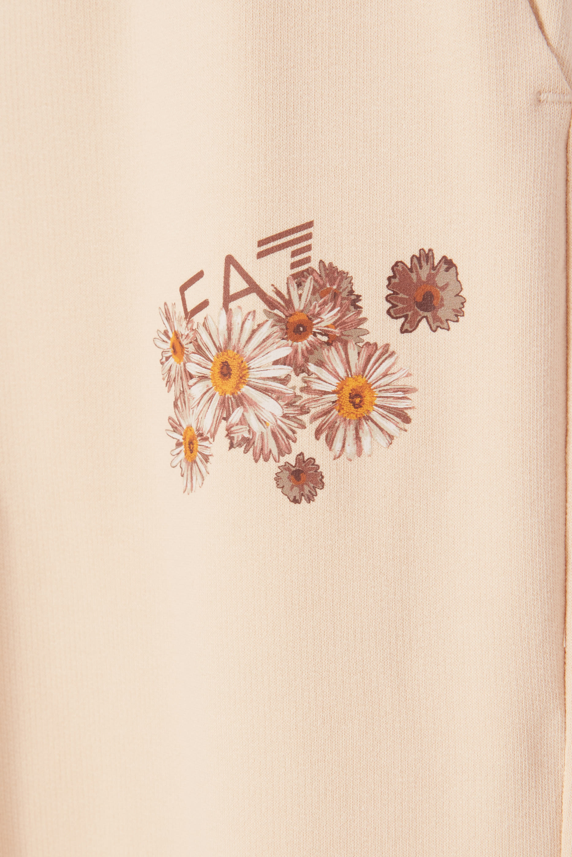 بنطال رياضي بشعار الماركة وزهور للأطفال