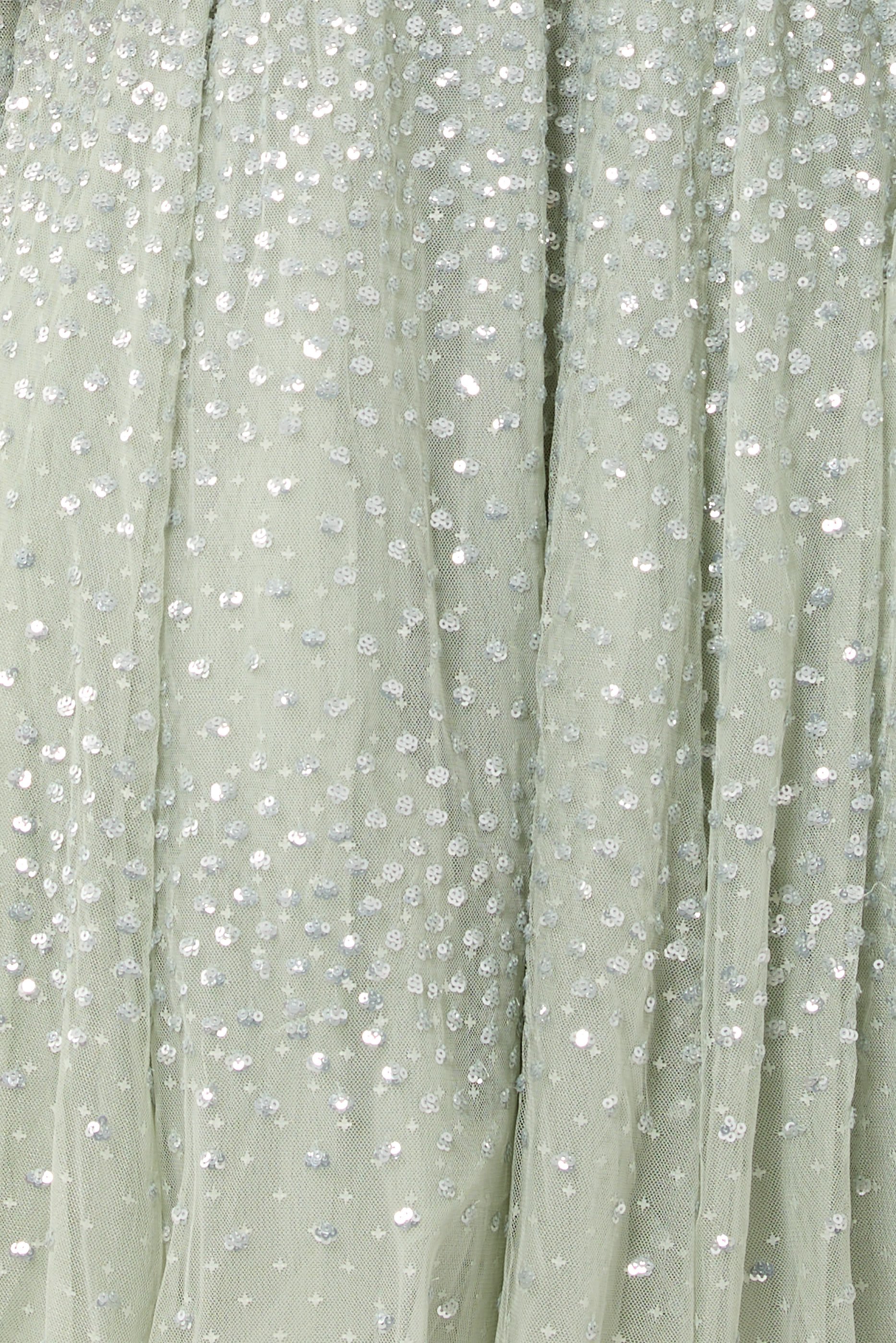 Scatter Dot Cape Sleeves Ankle Gown