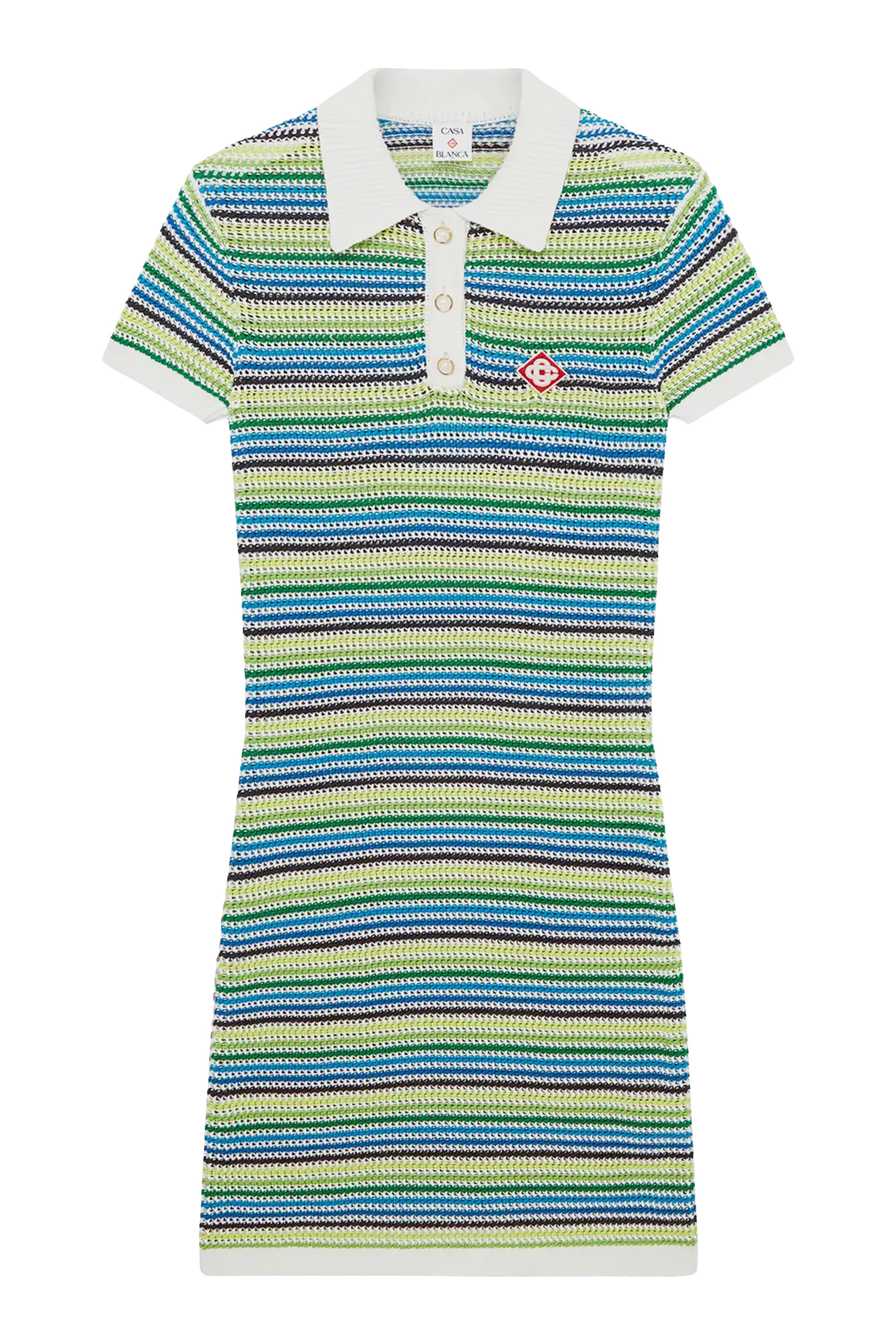 فستان مخطط متوسط الطول