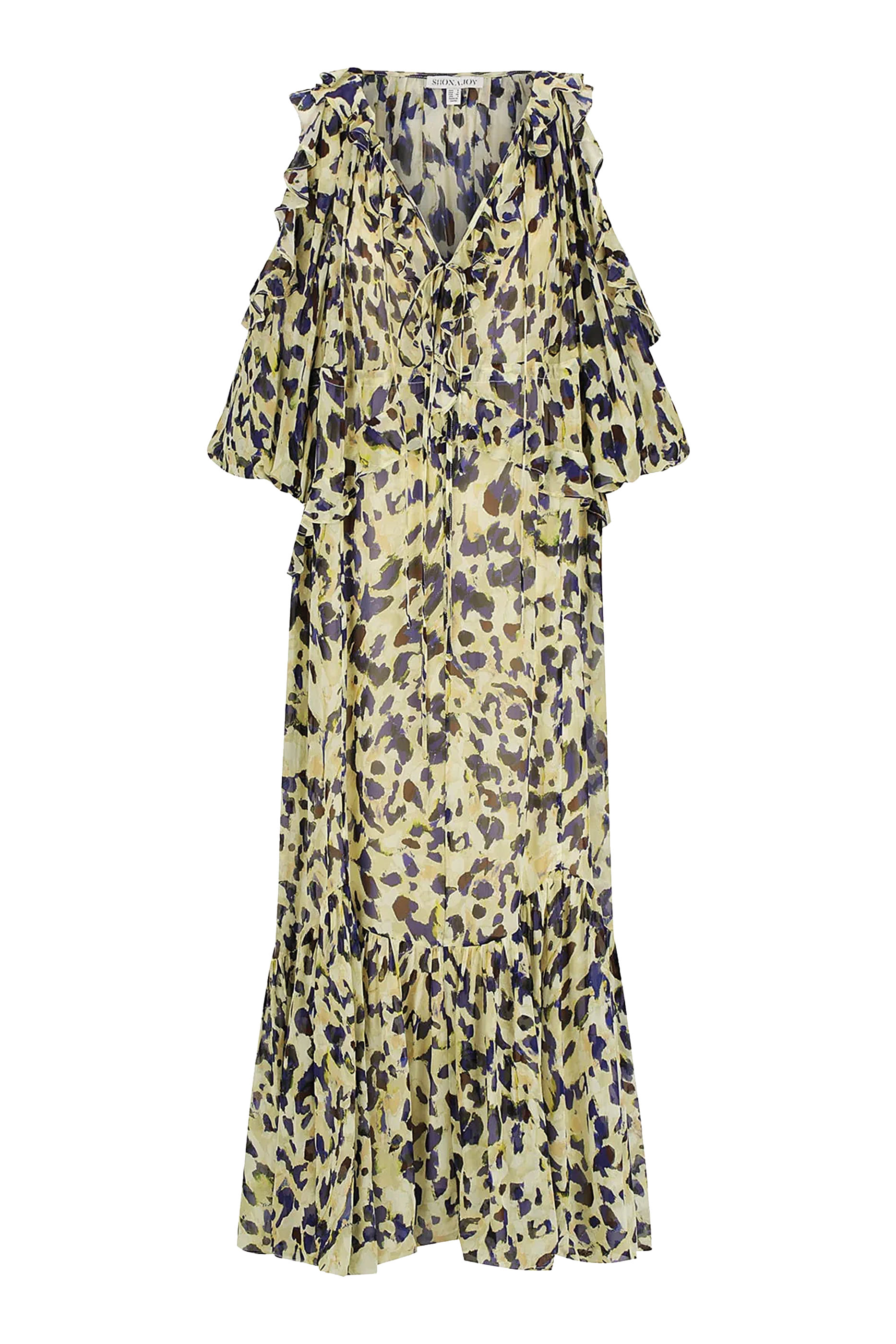 فستان كينيتيك طويل برباط تضييق رافل