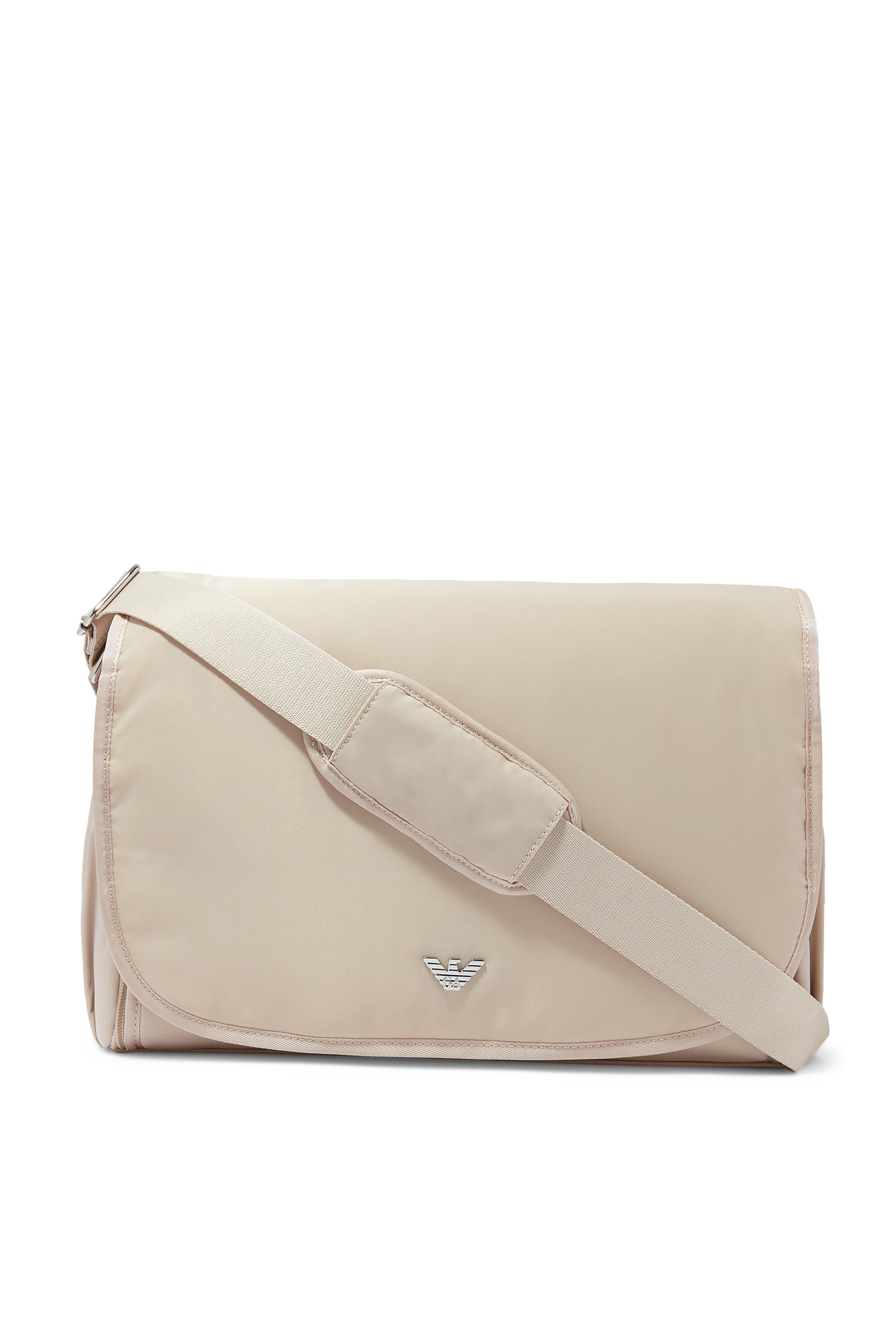 حقيبة تغيير الحفاضات نايلون بشعار الماركة