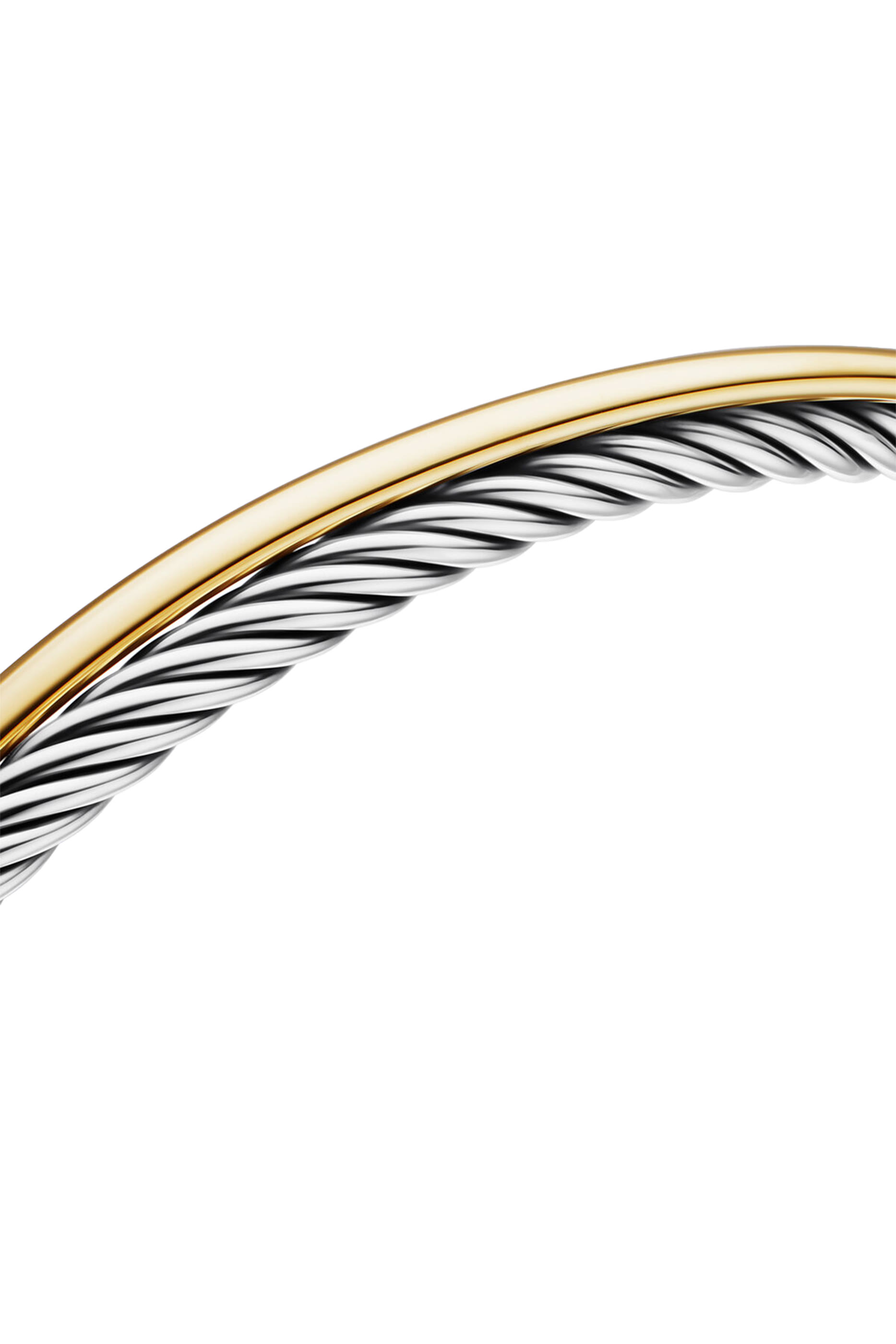 سوار بتصميم متقاطع فضة استرلينية وذهب أصفر عيار 18