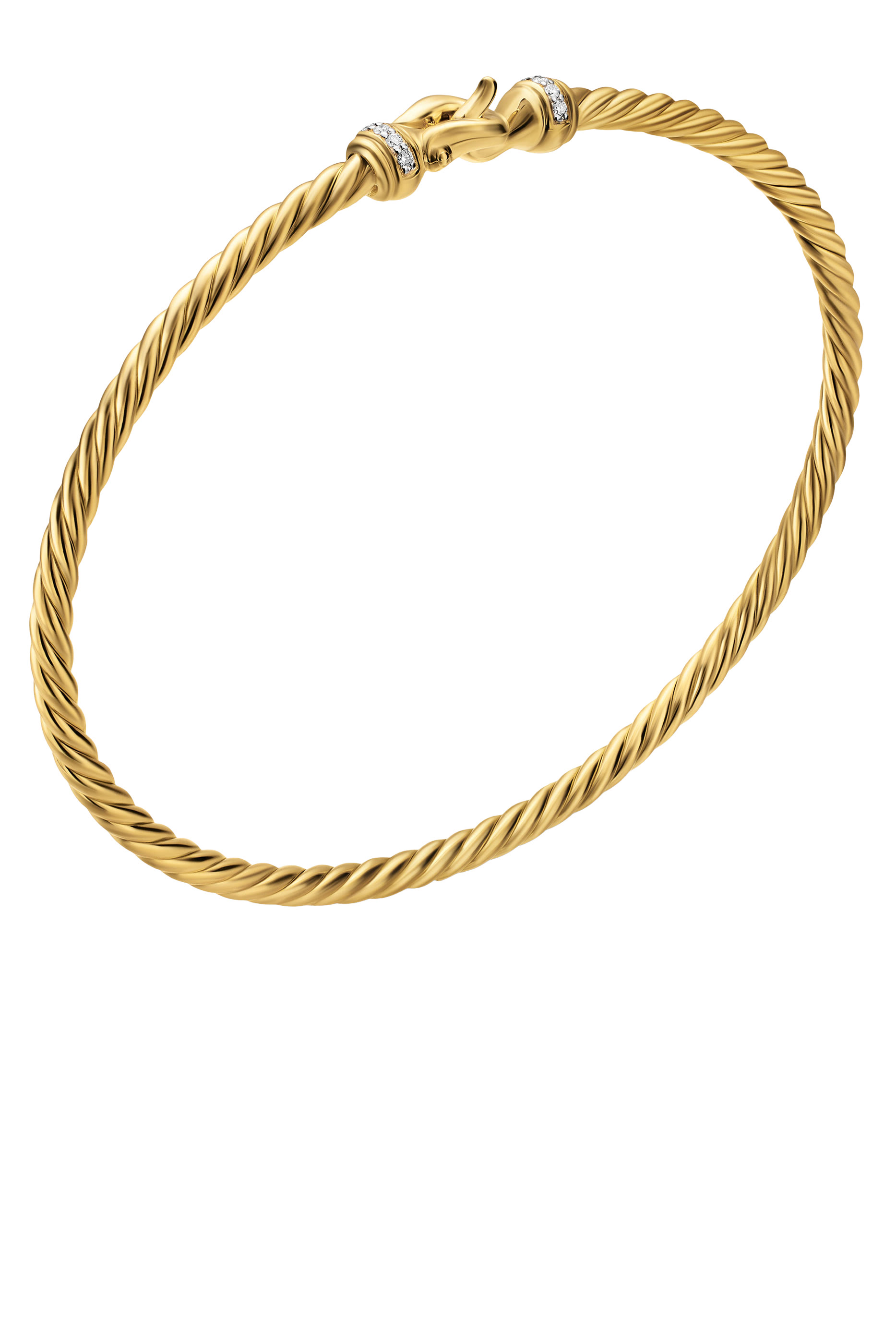 سوار مايكرو كابل سبيرا بتصميم مرن مرصع بالماس فضة إسترلينية وذهب أصفر عيار 18 