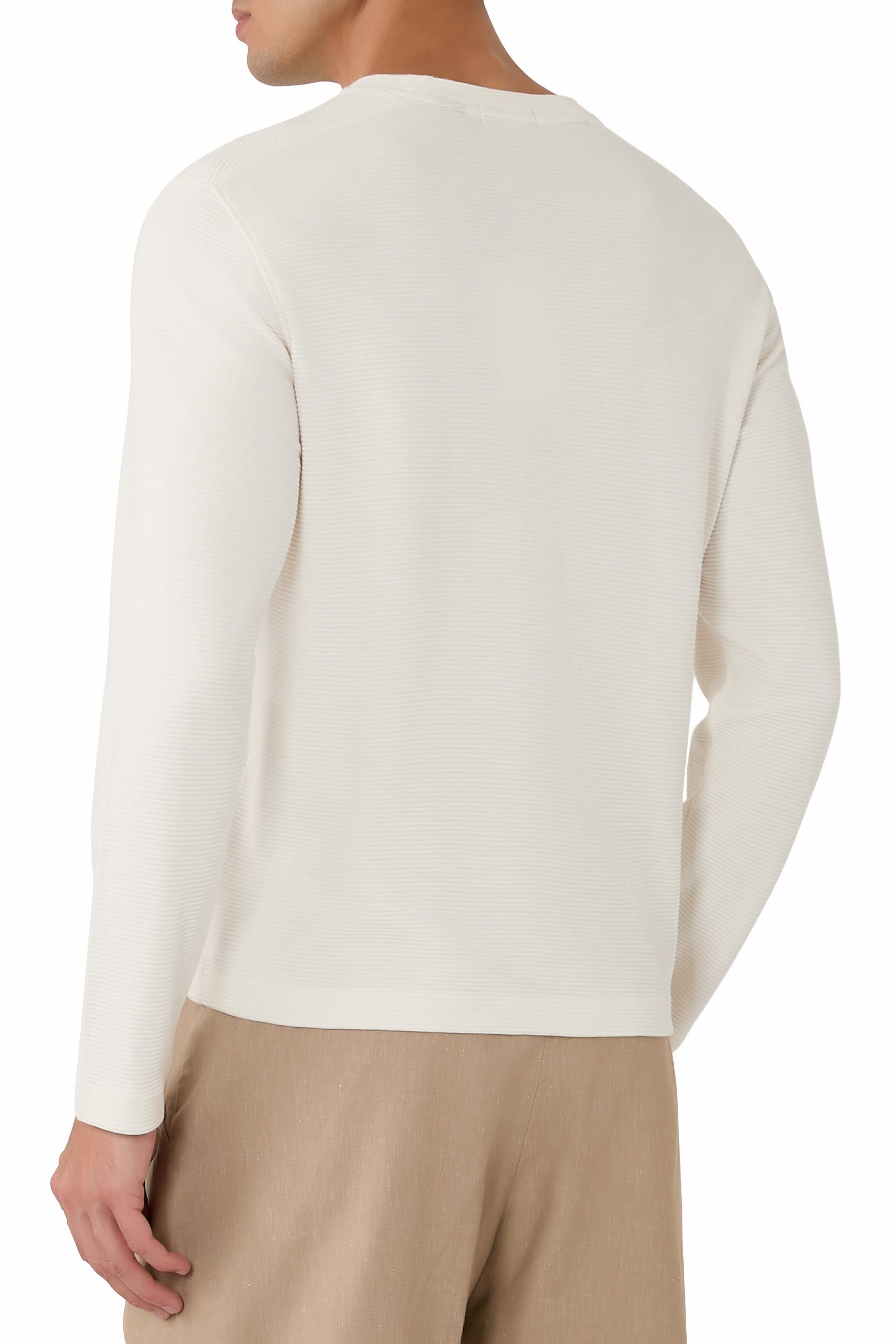 تيشيرت ديلوري بأكمام طويلة نسيج جاكار