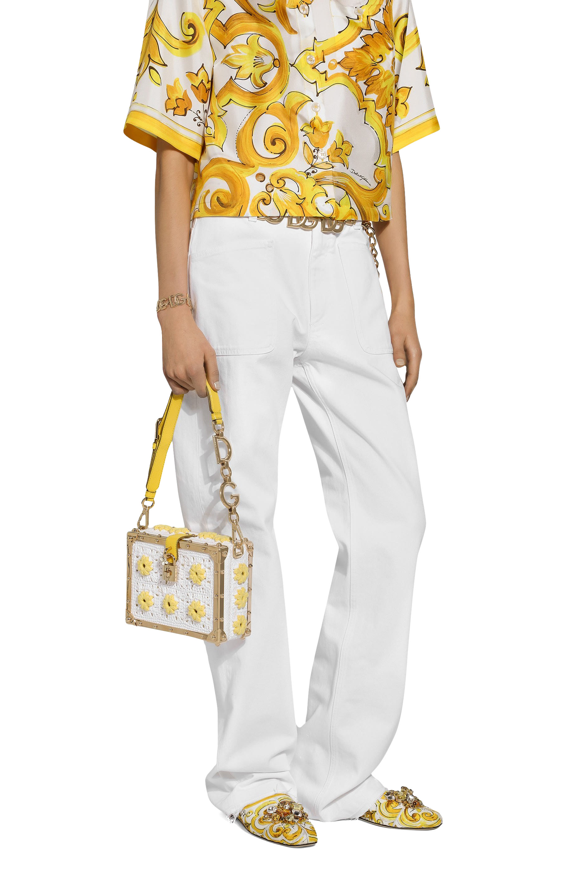 بنطال بخصر مرتفع قطن