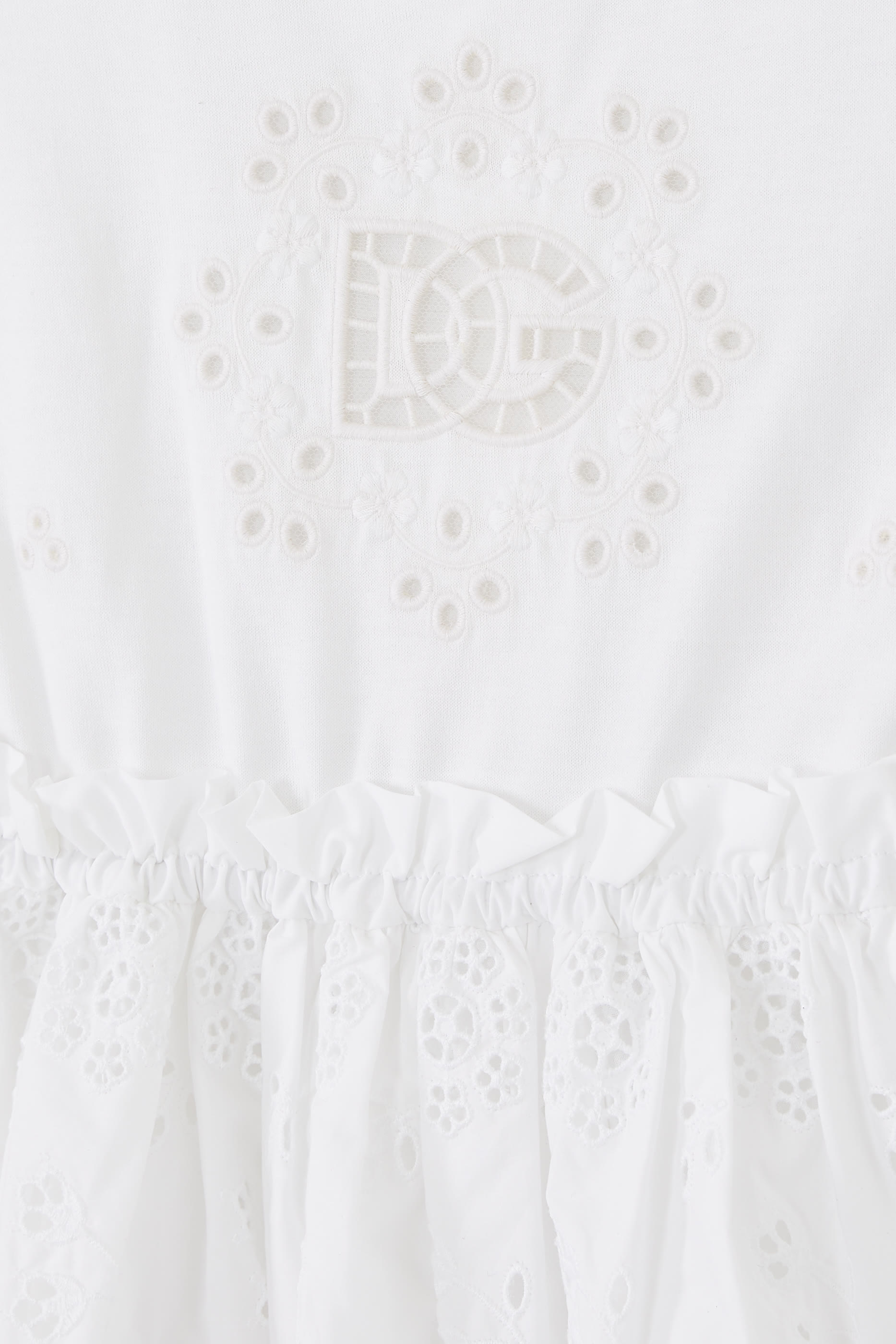 فستان متوسط الطول بتطريزات بوبلين للأطفال