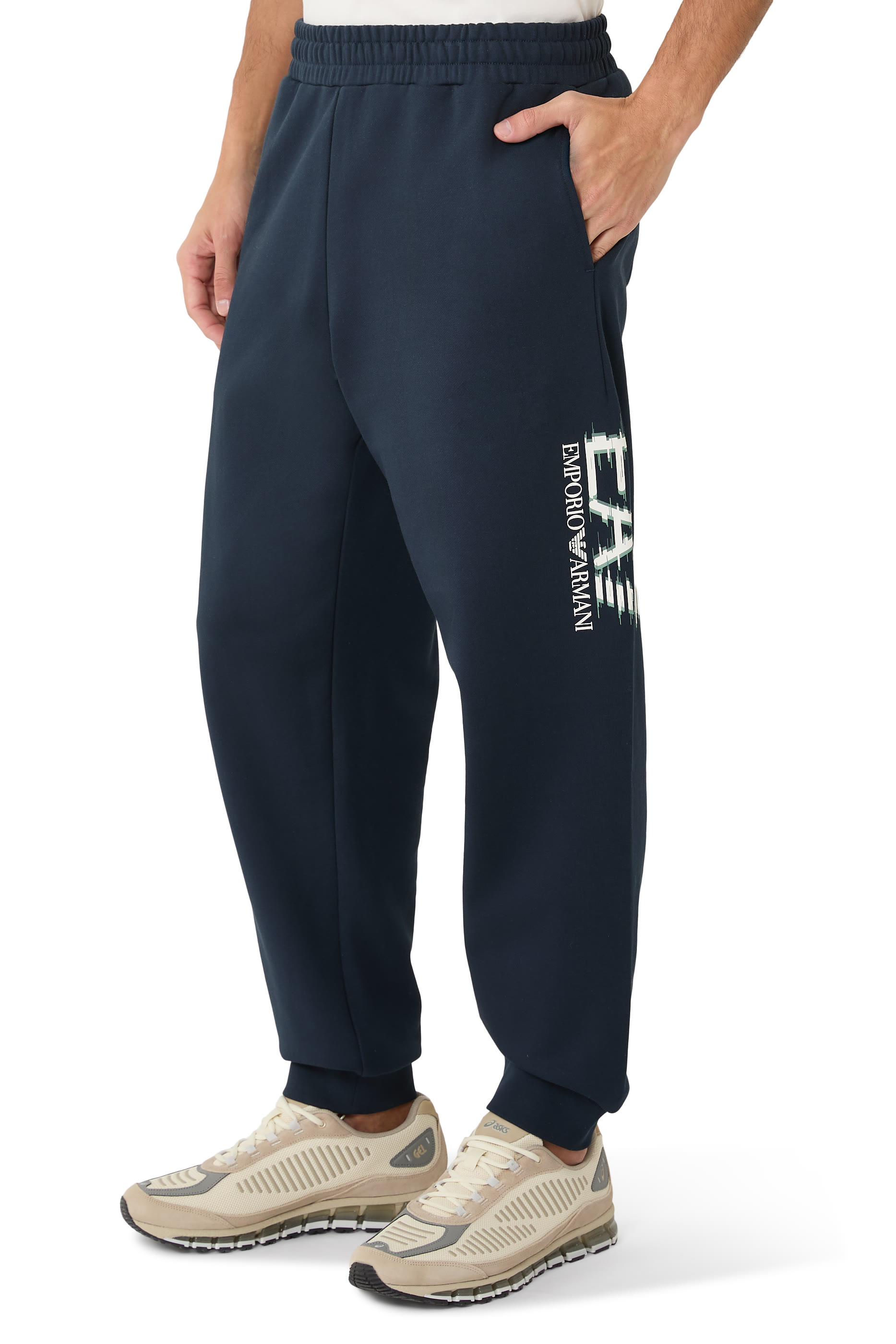 بنطال رياضي بشعار الماركة قطن تيري فرنسي