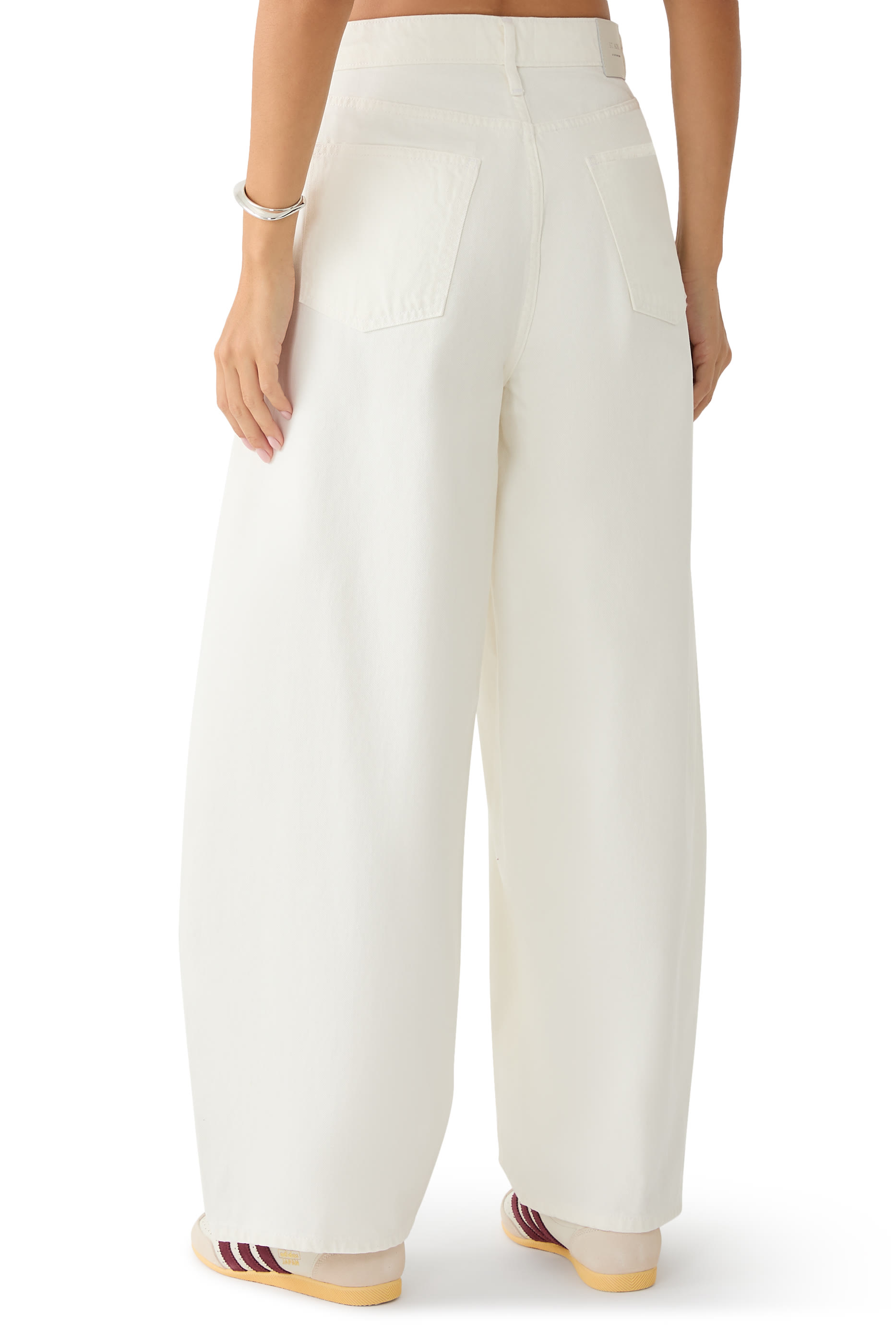 بنطال جينز بالون بخصر متوسط الارتفاع