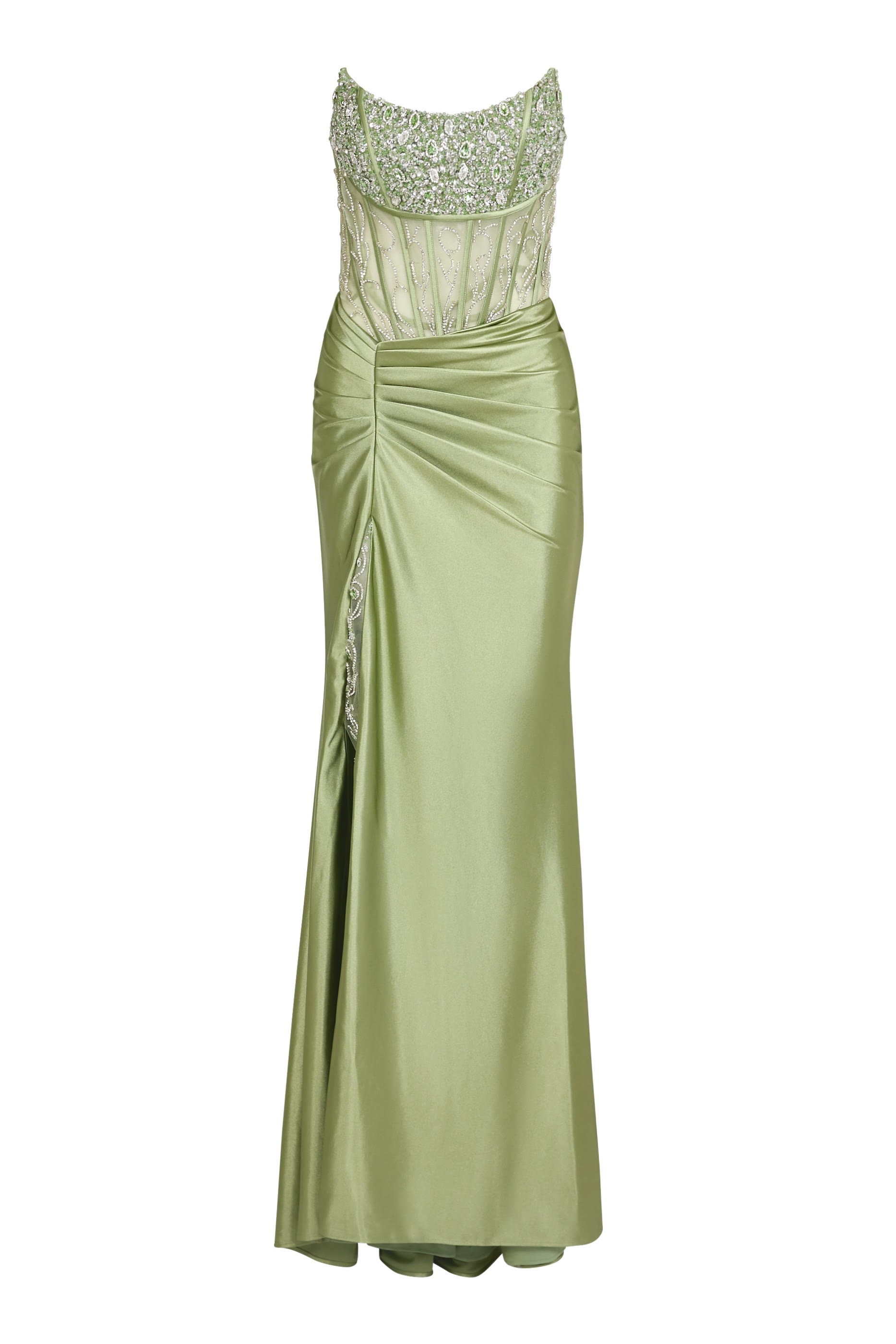 فستان سهرة مرصع بكريستال