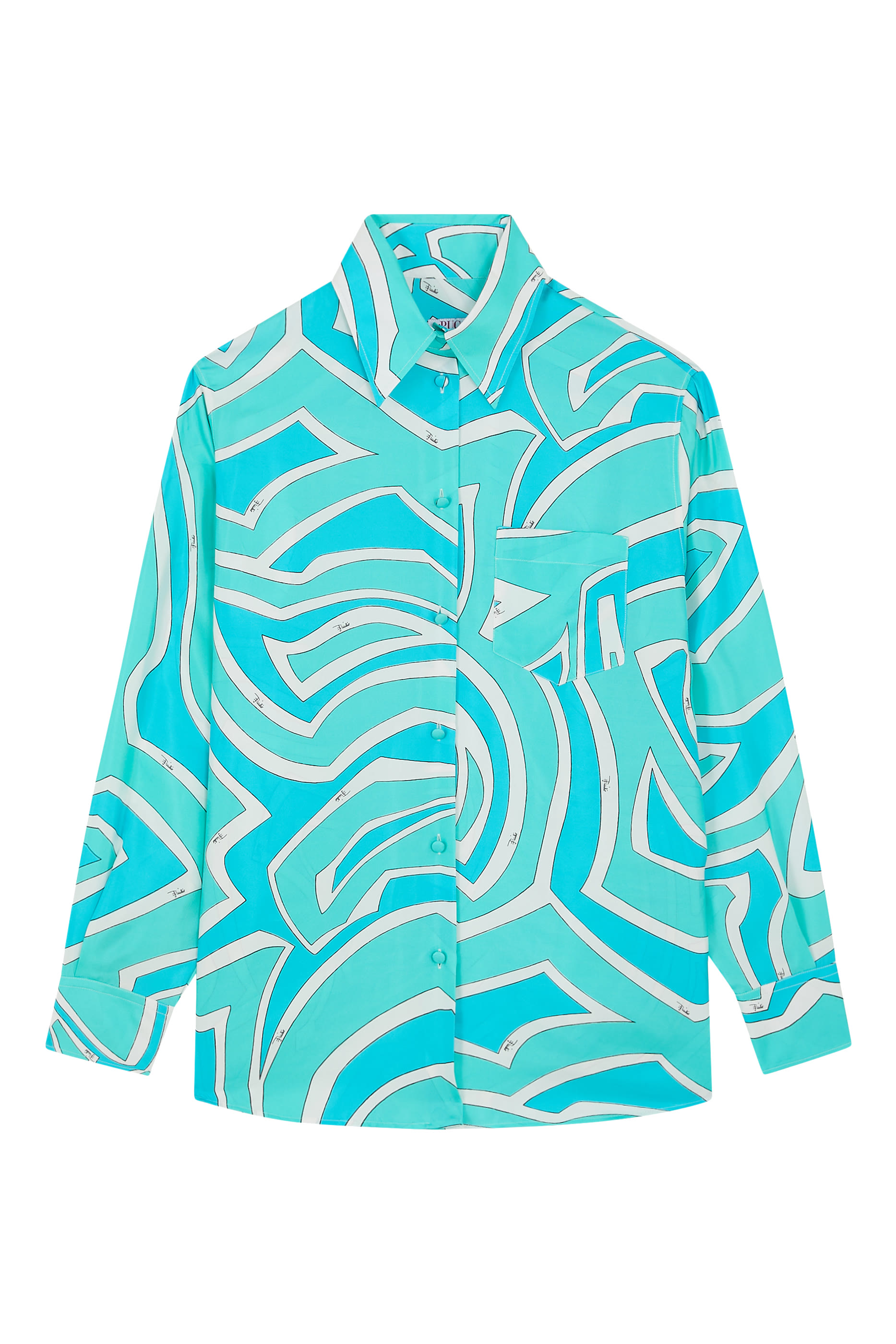 قميص بنقشة حرير تويل