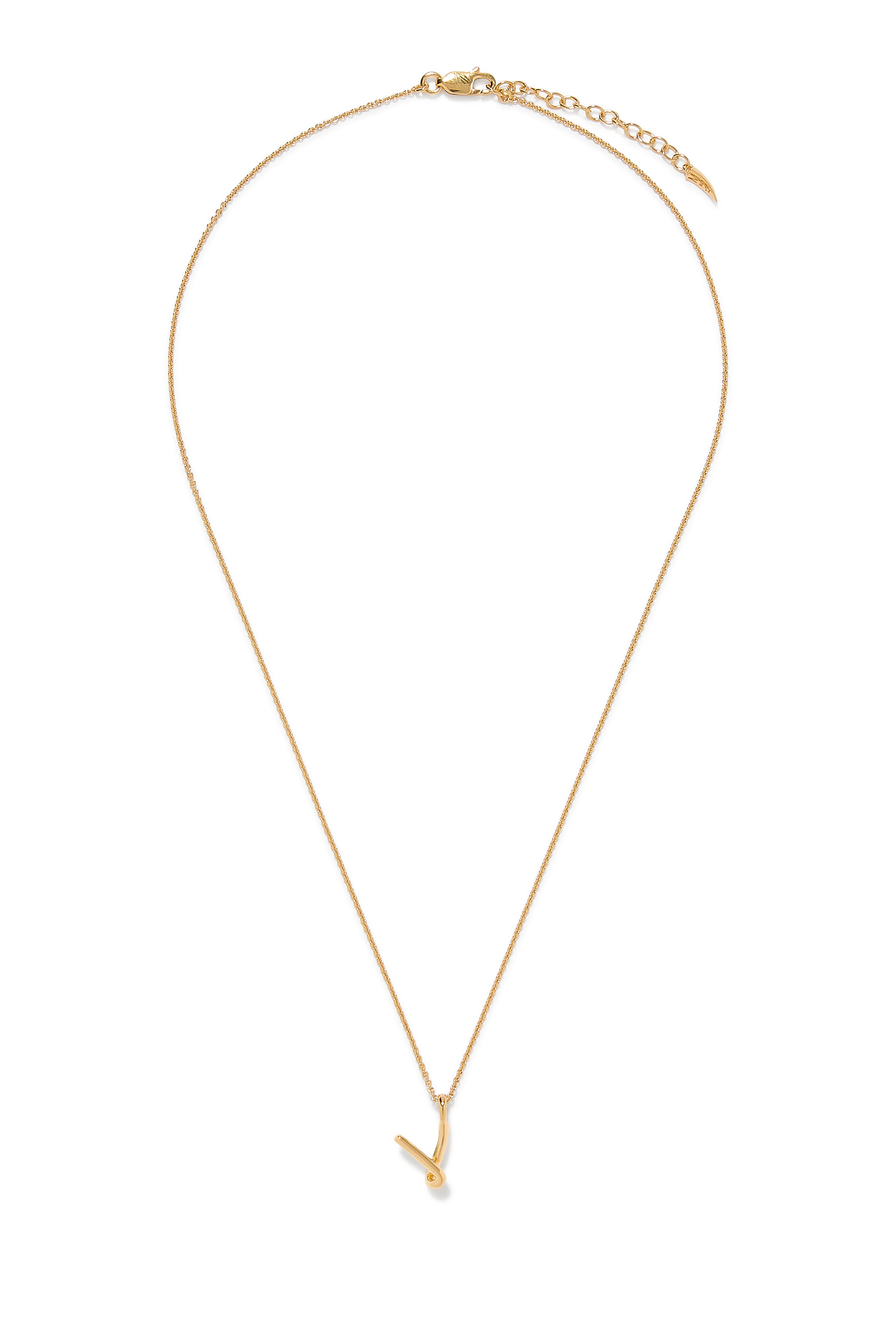 قلادة مولتن صغيرة بدلاية بتصميم حرف V مقوس، فضة إسترلينية معاد تدويرها مطلية بذهب أصفر معاد تدويره عيار 18