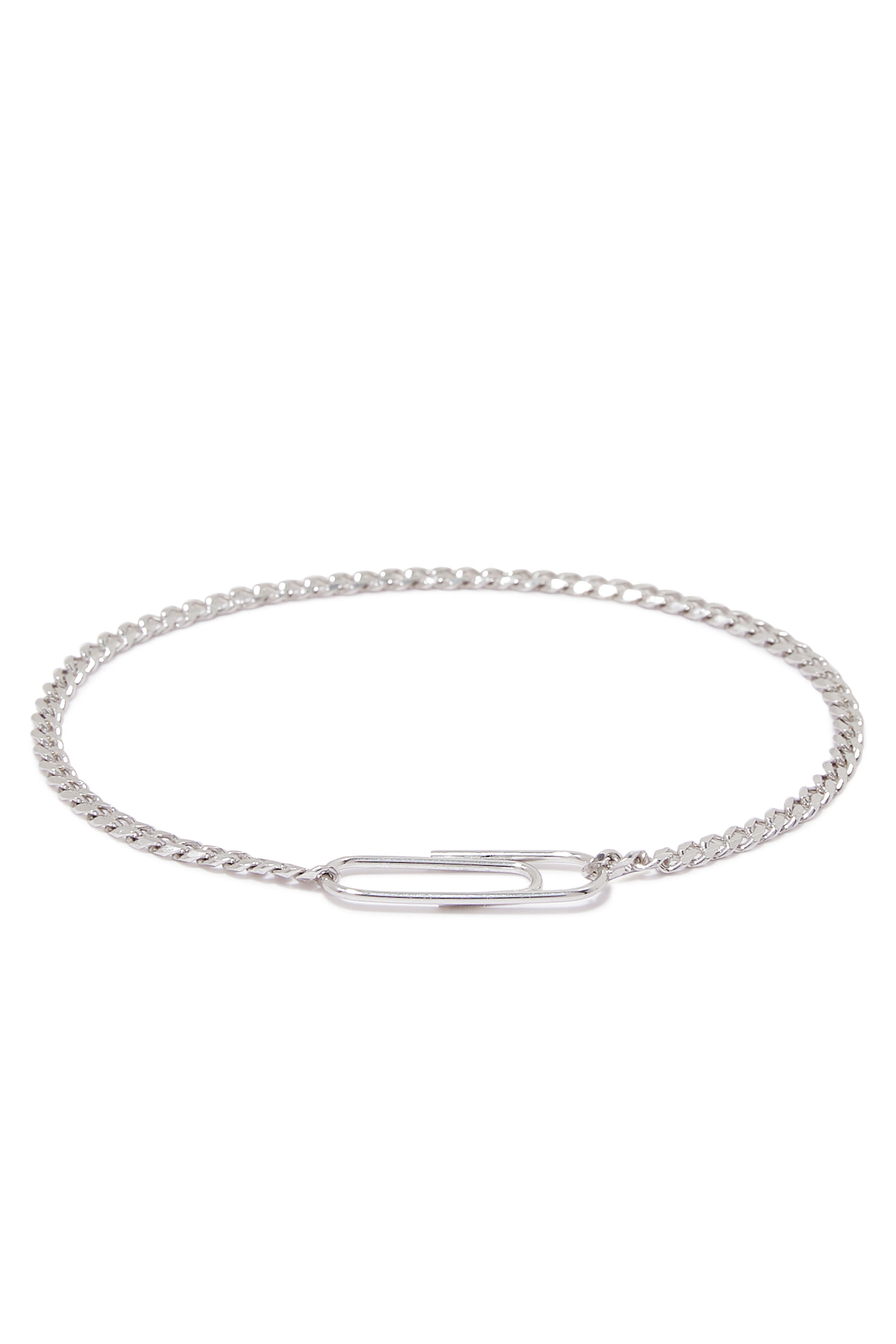 سوار بتصميم سلسلة كوبية ومشبك ورق