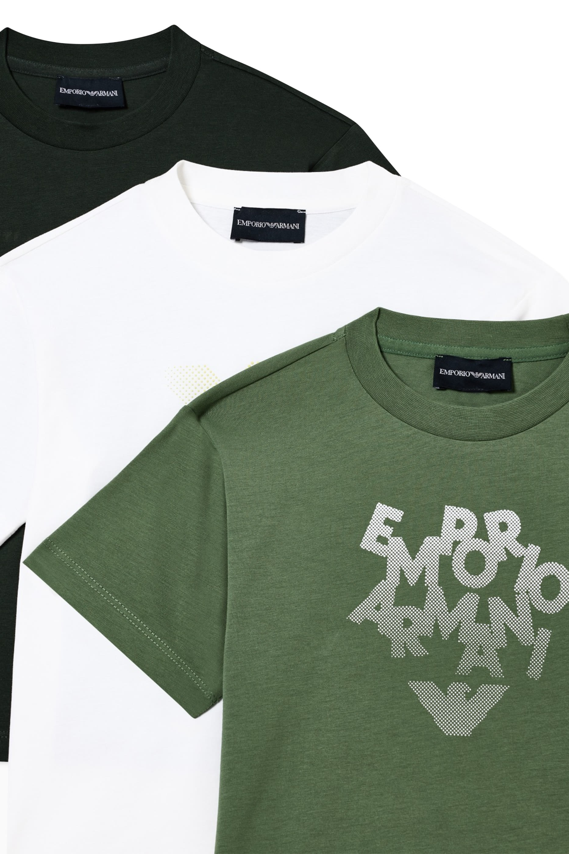 طقم تيشيرت بشعار الماركة للأطفال، 3 قطع