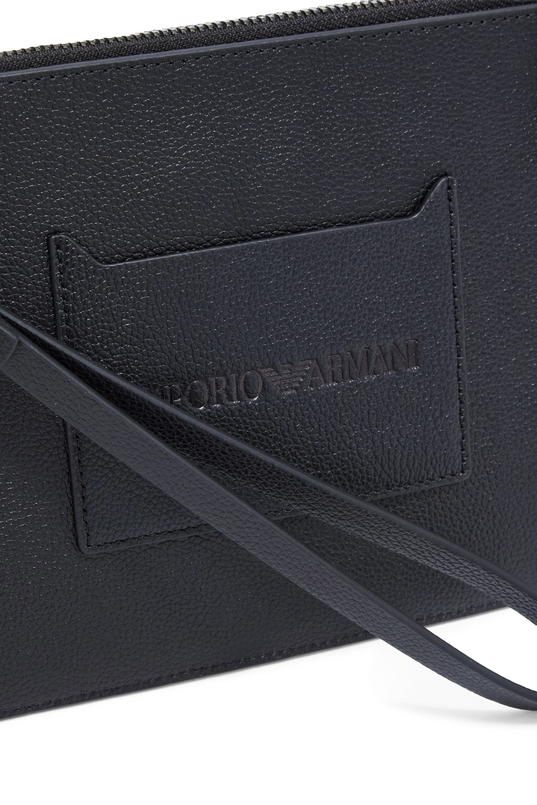 حقيبة صغيرة بشعار الماركة جلد بارز الملمس